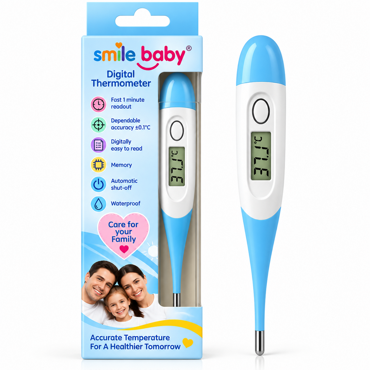 SMILE BABY digital thermometer blue color