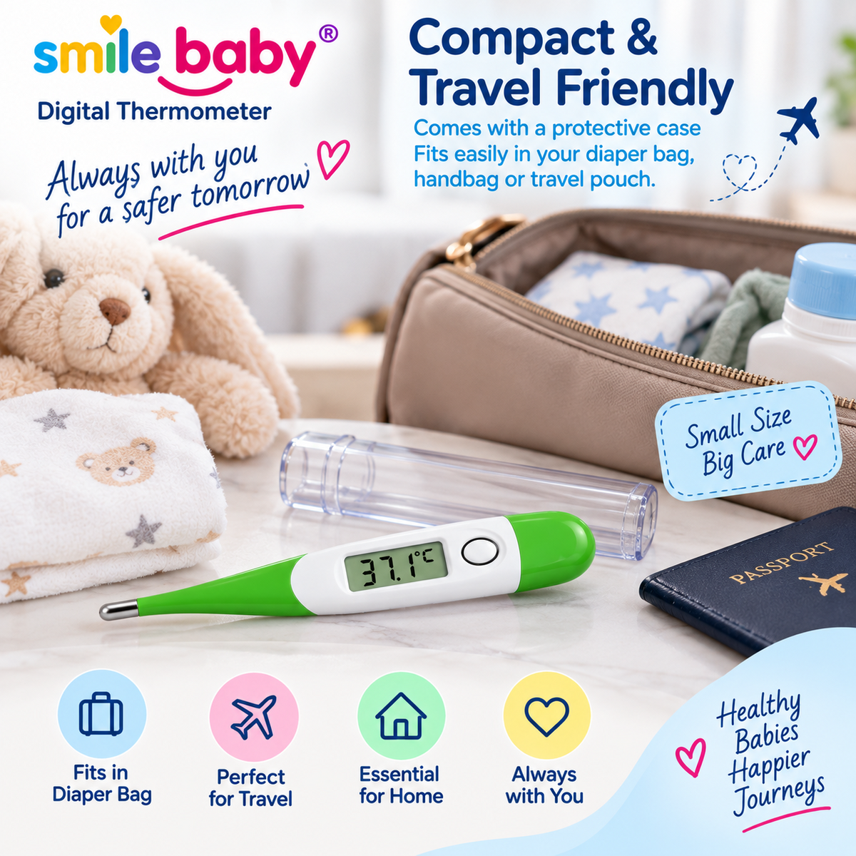 SMILE BABY digital thermometer features