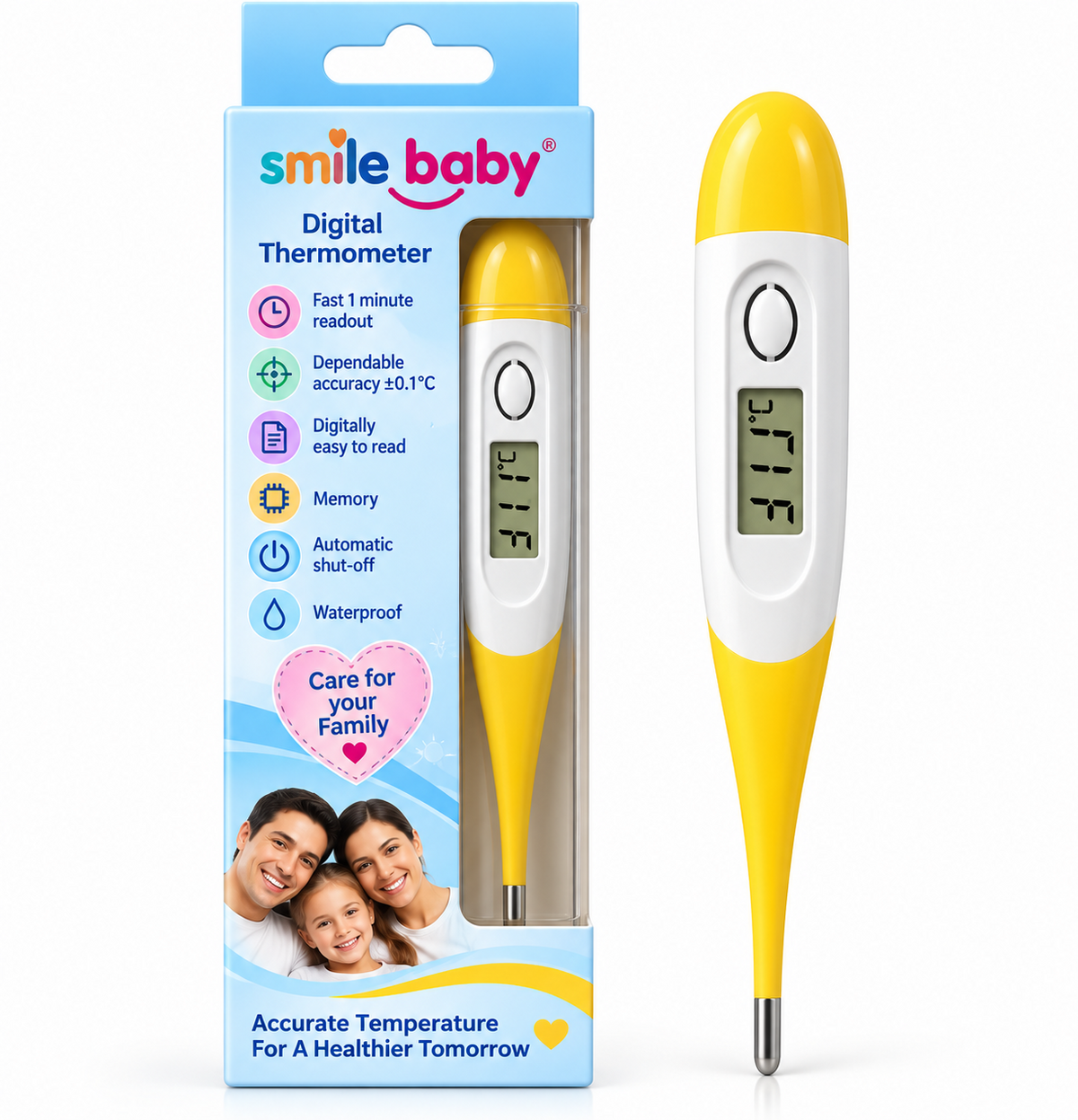 SMILE BABY digital thermometer yellow color