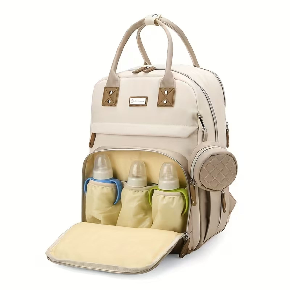 Smile Baby DOUDOUYA baby diaper backpack with three bottle storage section