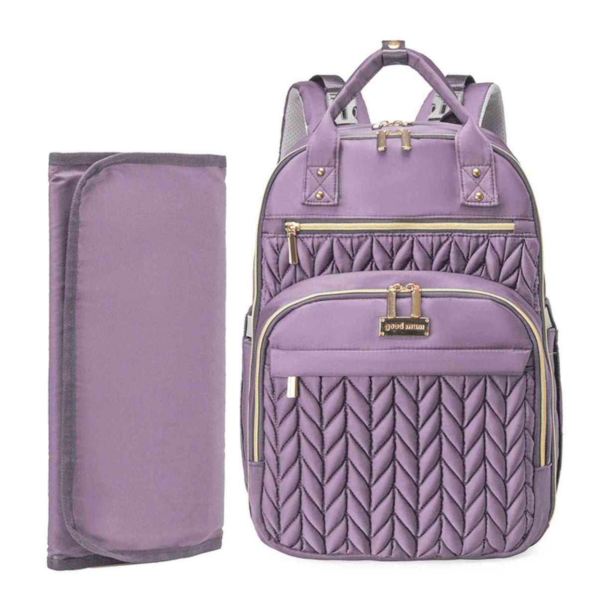 Smile Baby Good Mum Quilted Multifunctional Baby Diaper Backpack - SMILE BABY