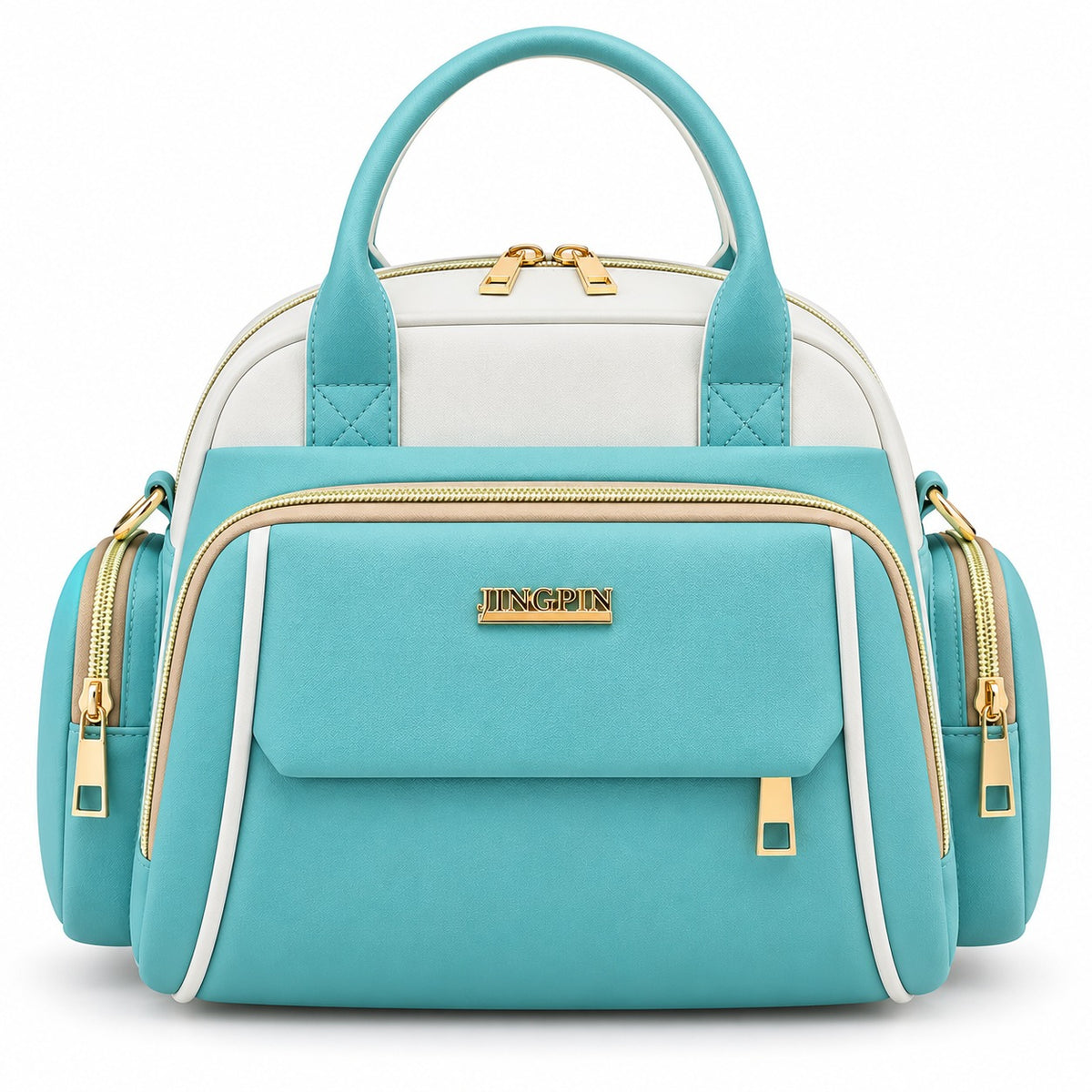 Smile Baby JINGPIN baby diaper bag in green front view