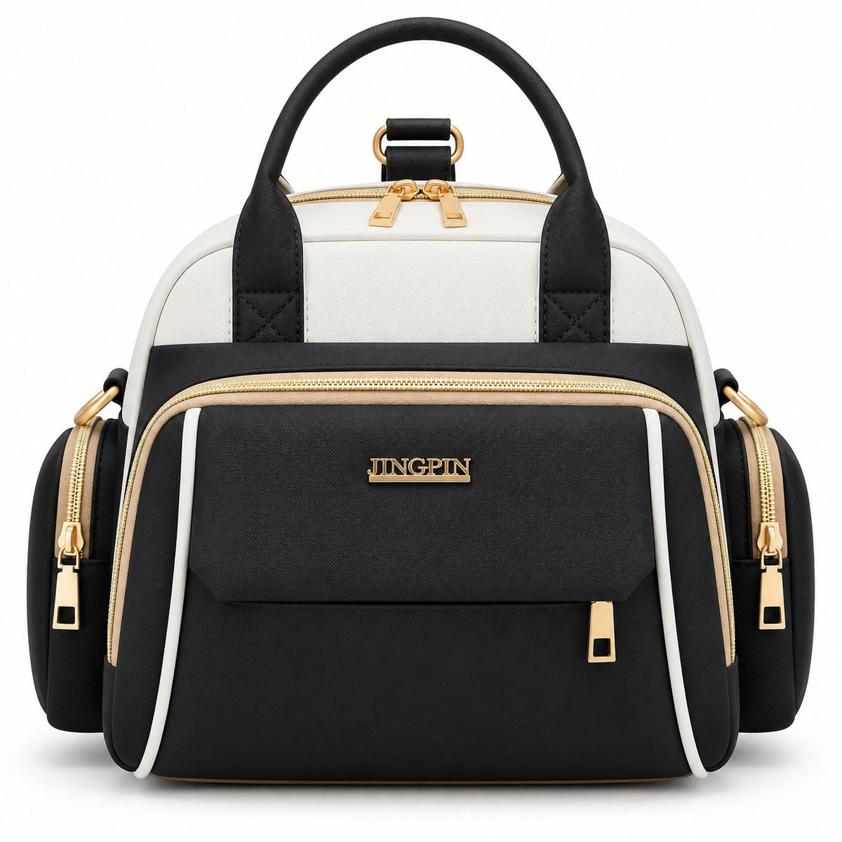 Smile Baby JINGPIN baby diaper bag black front view