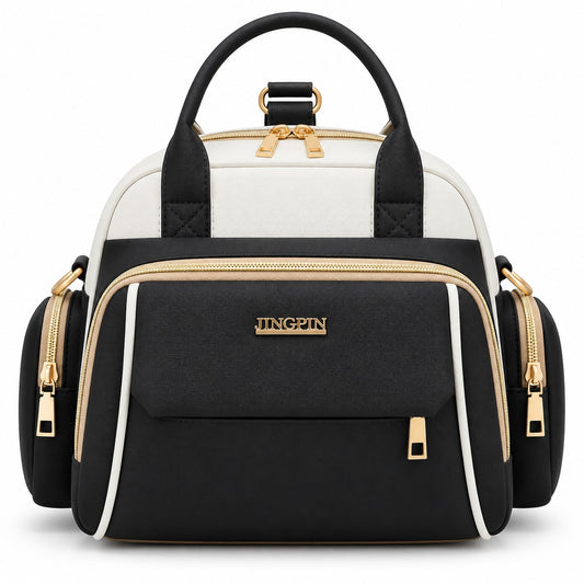 Smile Baby JINGPIN baby diaper bag black front view