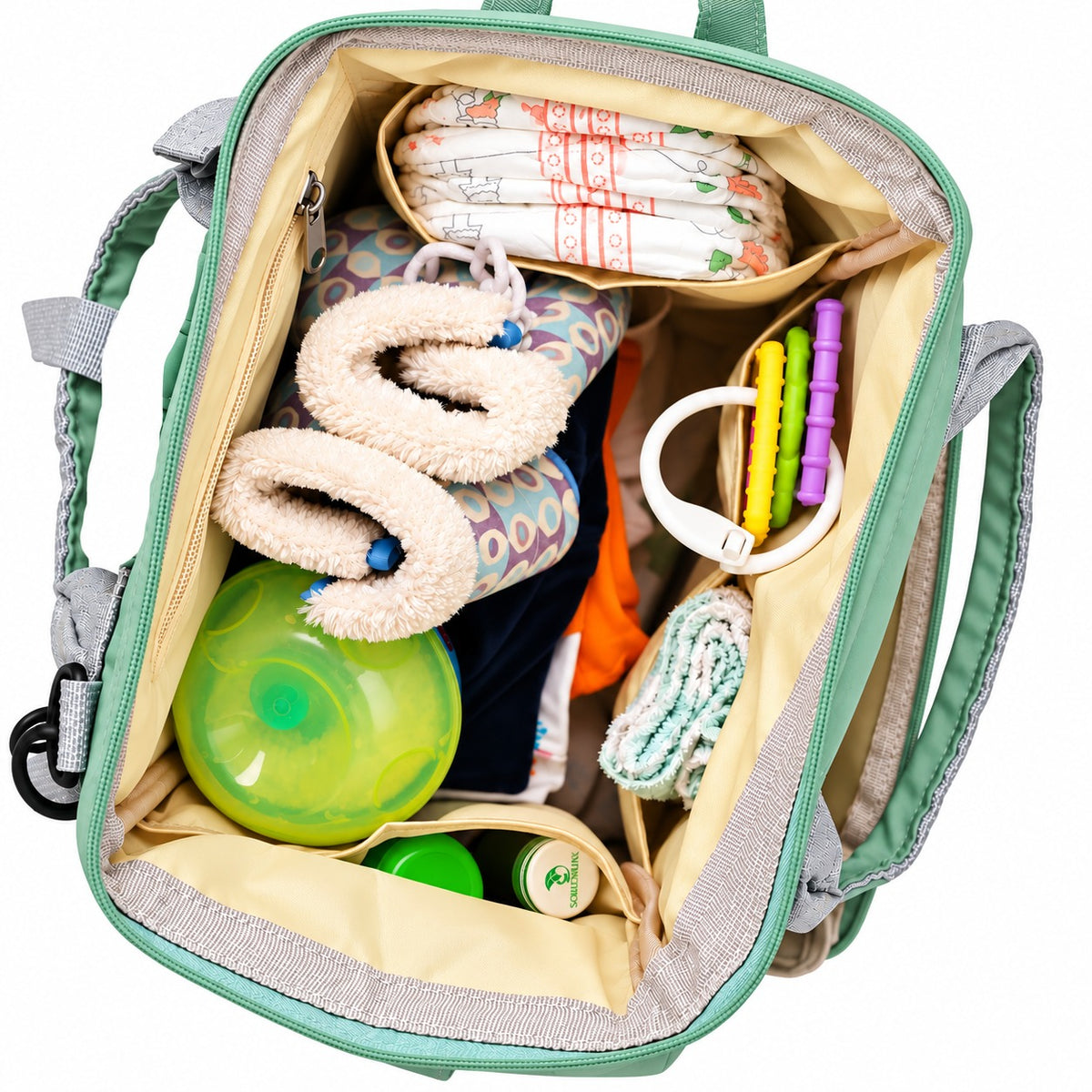 Smile Baby MING baby diaper backpack spacious interior storage