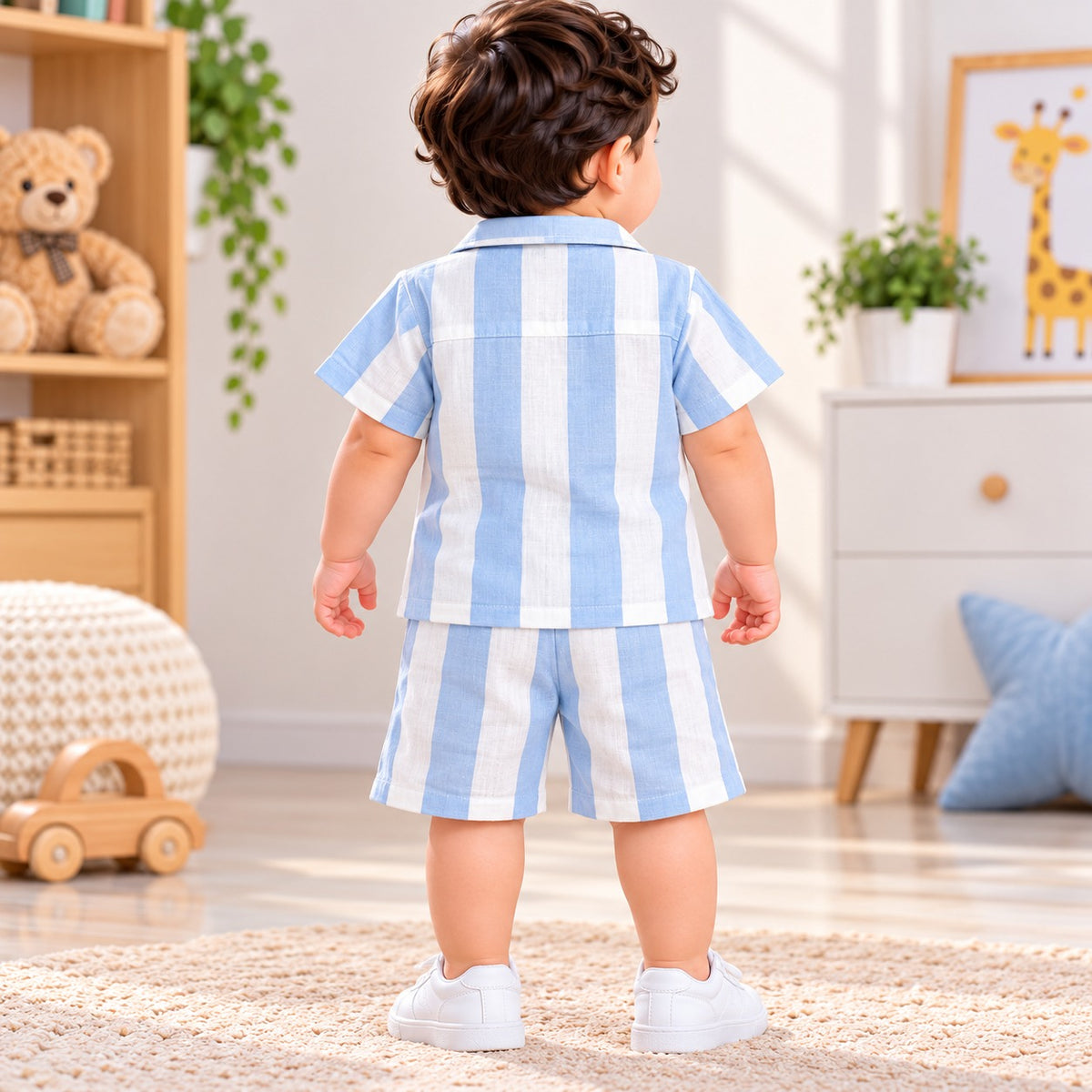 Smile Baby baby boys striped summer set back view