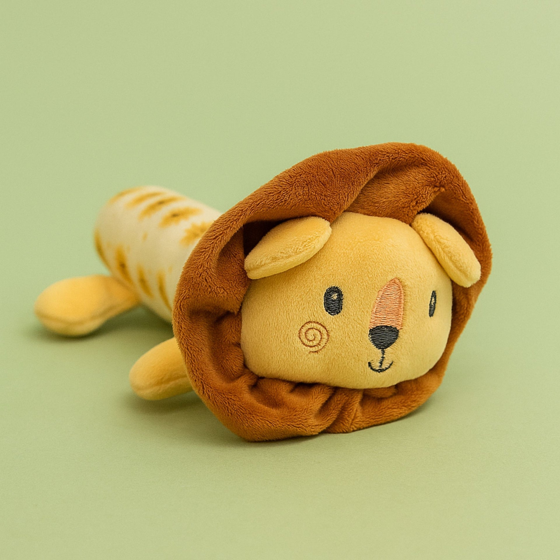 Smile Baby Soft Plush Lion Rattle Toy for Newborns | Gentle Sound & Baby Safe Fabric | Cute Cuddly Animal Toy for Infants