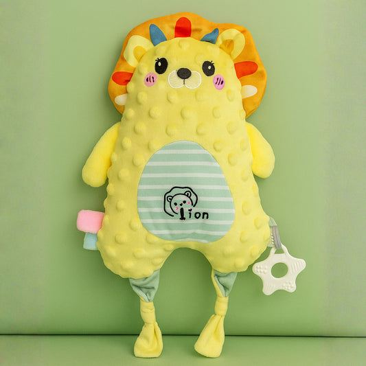 Smile Baby Soft Plush Lion Toy for Newborns | Sensory Crinkle & Teething Attachment | Cuddly Animal Pillow Toy for Infants (0–12 Months)