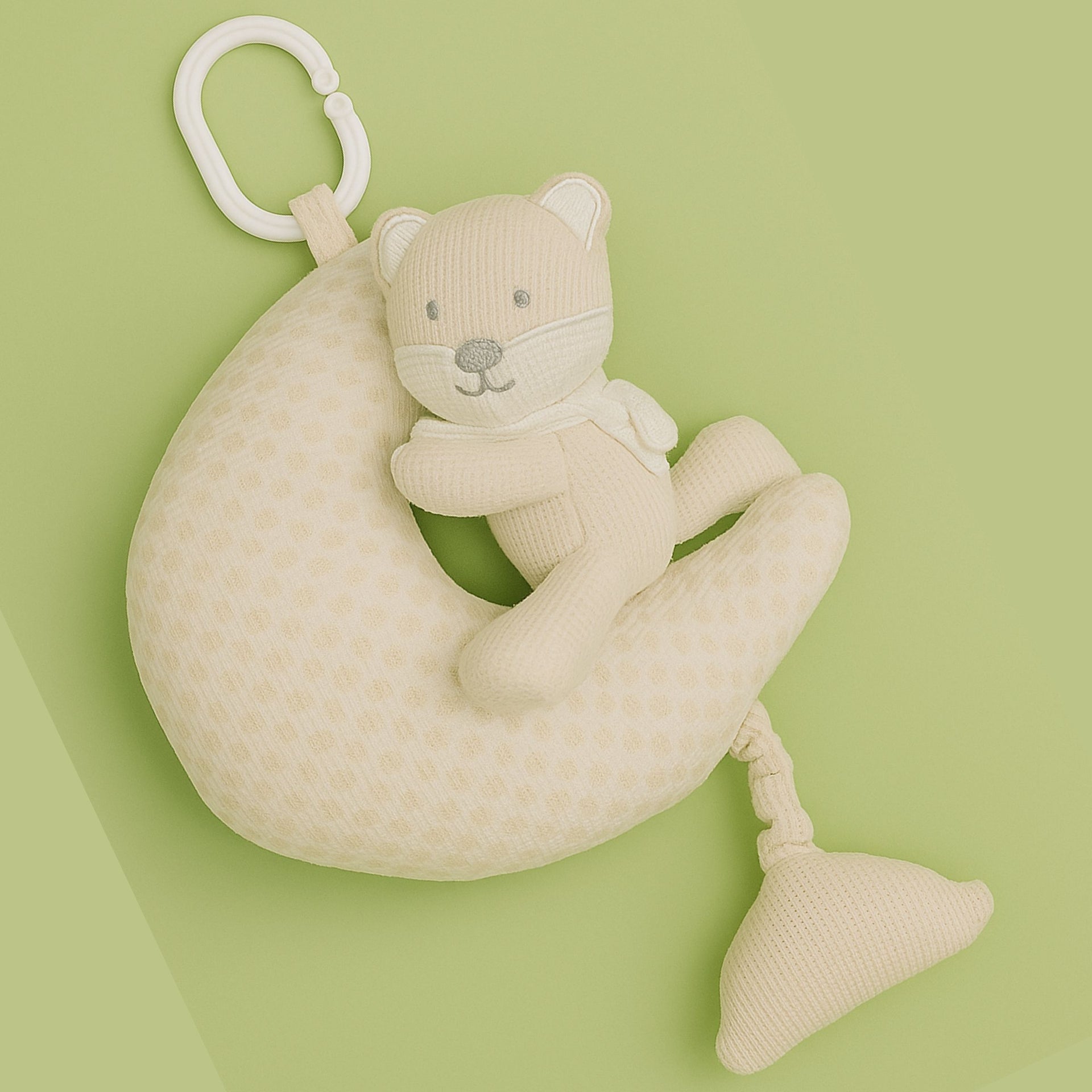 Smile Baby Soft Hanging Moon & Bear Plush Musical Cradle Toy – Gentle Lullaby Soothing Toy for Newborns | Available in Cream & Pink | Crib & Stroller Hanging Toy