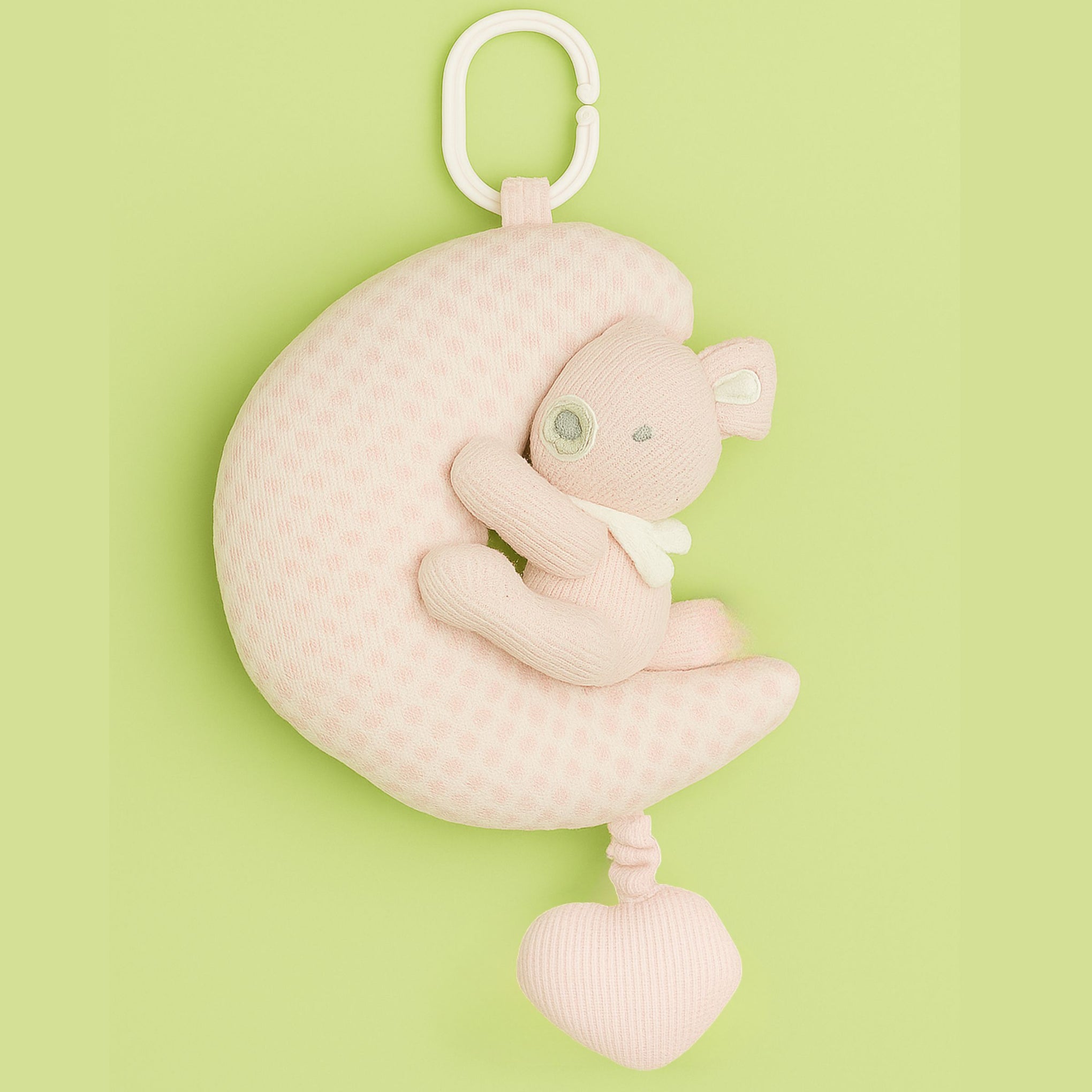 Smile Baby Soft Hanging Moon & Bear Plush Musical Cradle Toy – Gentle Lullaby Soothing Toy for Newborns | Available in Cream & Pink | Crib & Stroller Hanging Toy