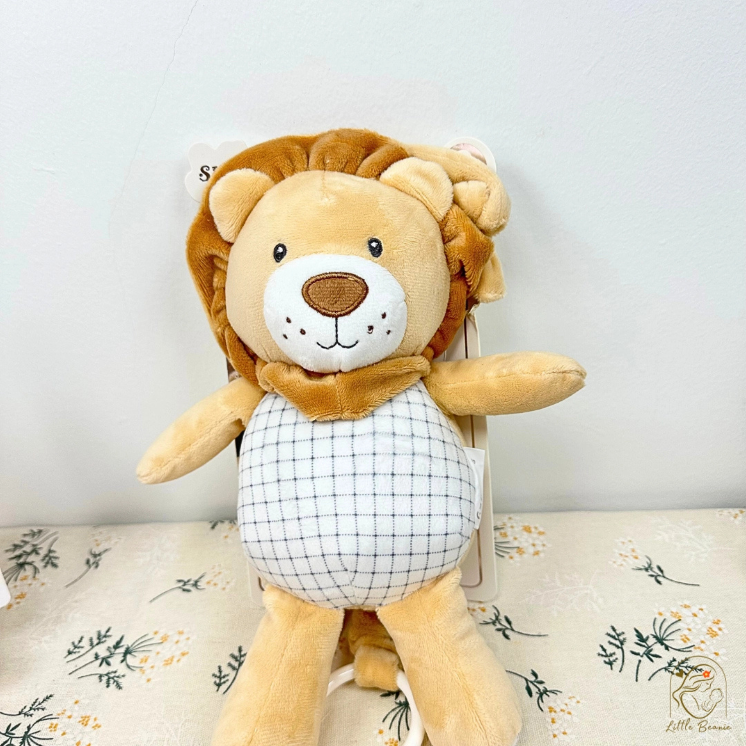 Sunnozy Baby Musical Plush Lion Hanging Toy – Soft Fabric Pull Ring Lullaby Toy for Crib, Stroller & Nursery