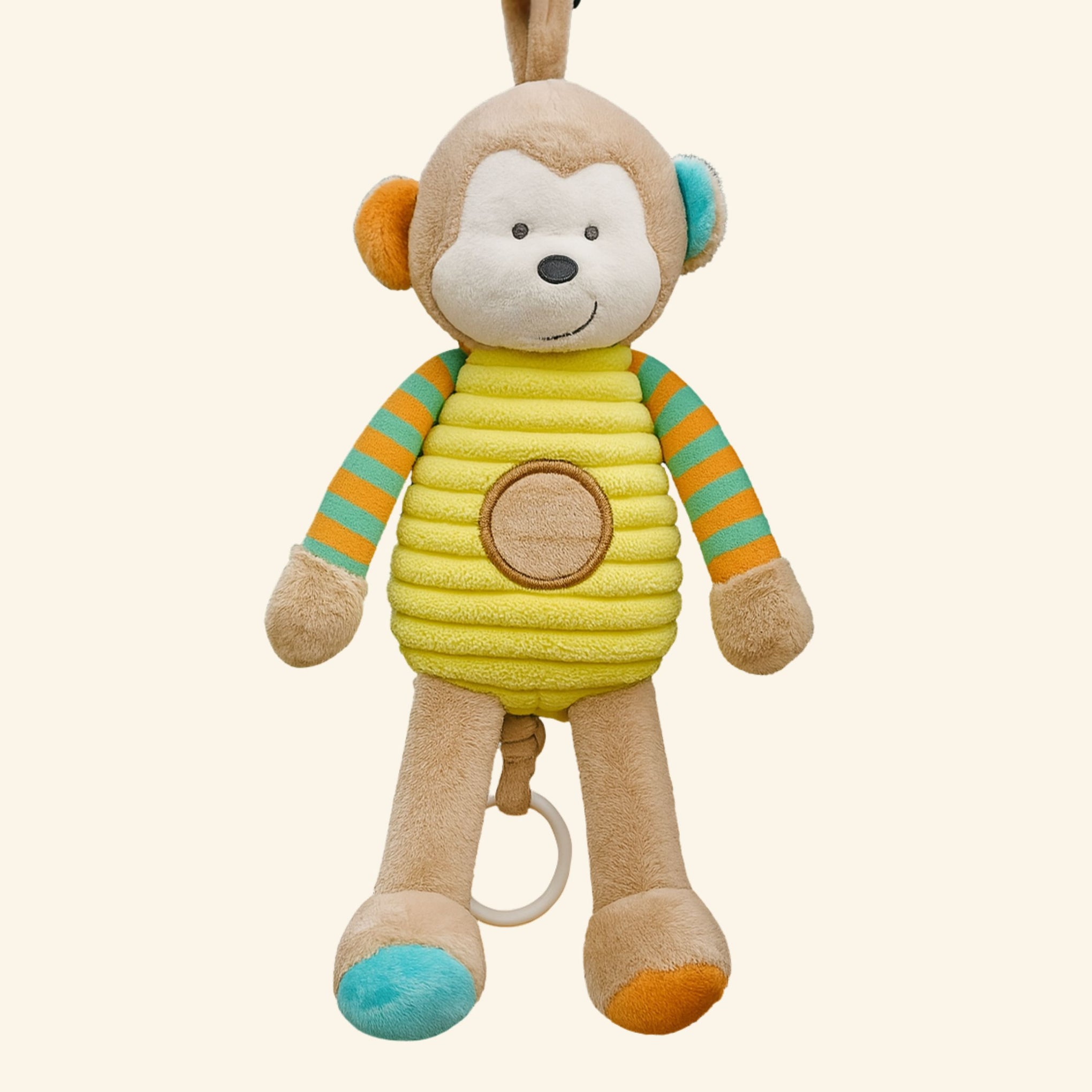Smile Baby Hanging Musical Monkey Plush Toy – Soft Fabric | Pull-String Music | Multicolor