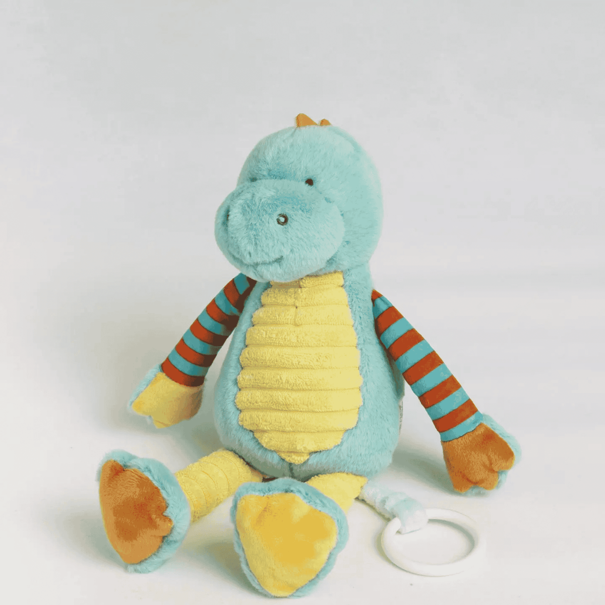 Sunnozy Soft Plush Dinosaur Baby Toy with Easy-Grip Ring | Cuddly Dino Toy