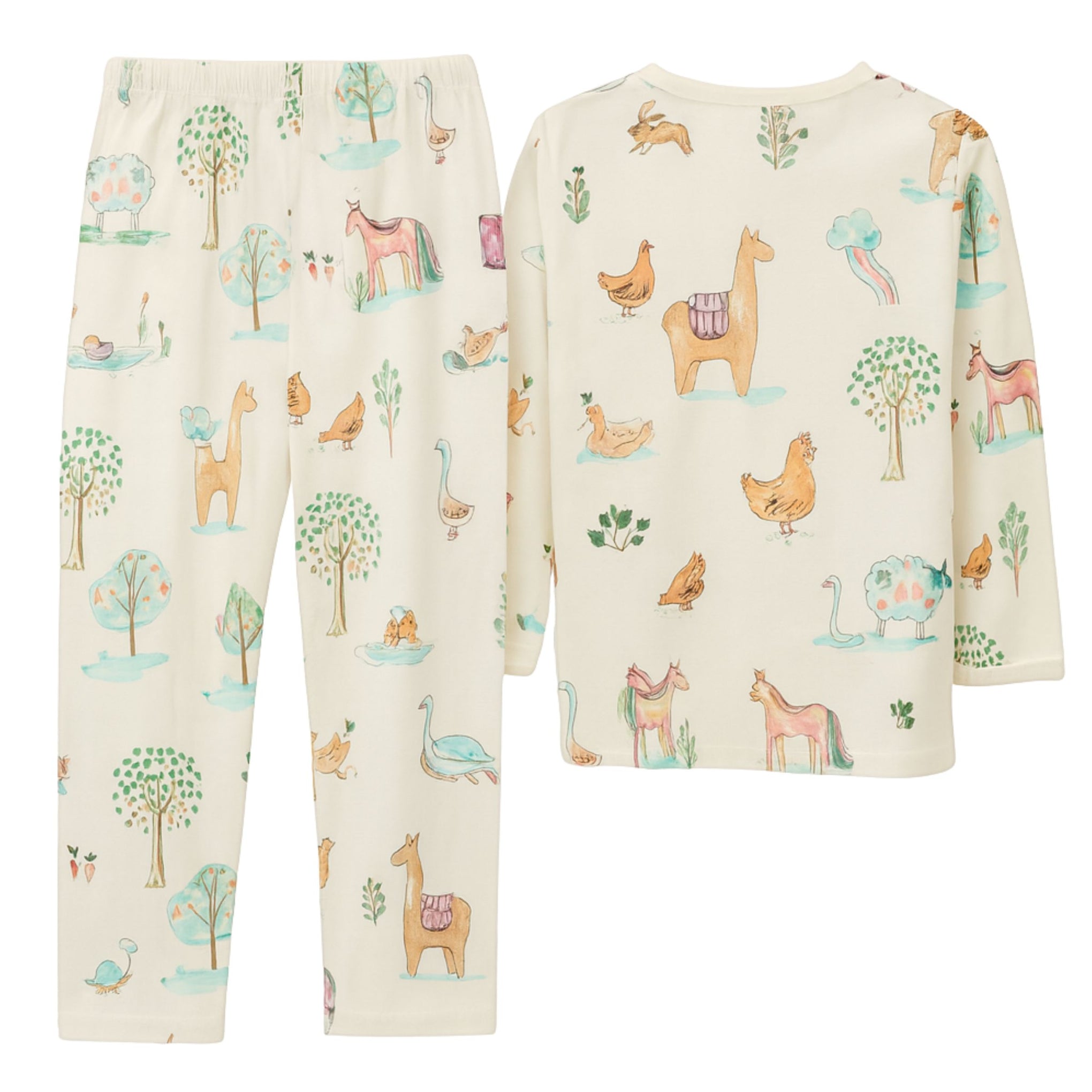 TOFFY HOUSE Organic Cotton Pajama Set – Nature Print | Full Sleeve & Pant | Unisex | 2 Years