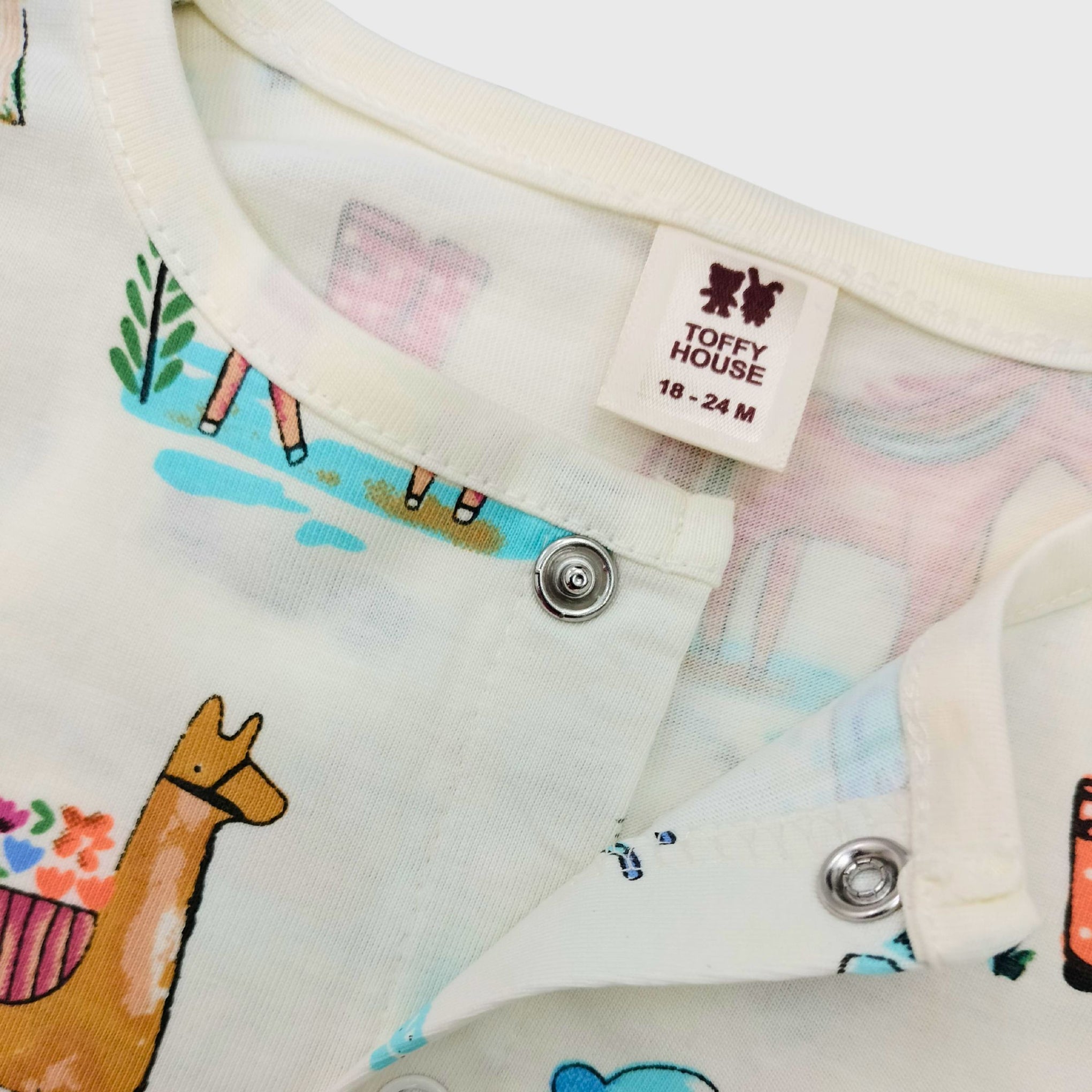 TOFFY HOUSE Organic Cotton Pajama Set – Nature Print | Full Sleeve & Pant | Unisex | 2 Years