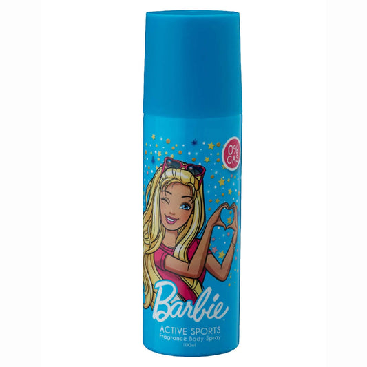 Barbie Fragrance Body Spray Active Sports, 100ml , enchanting and gentle Barbie Fragrance Body Spray for kids