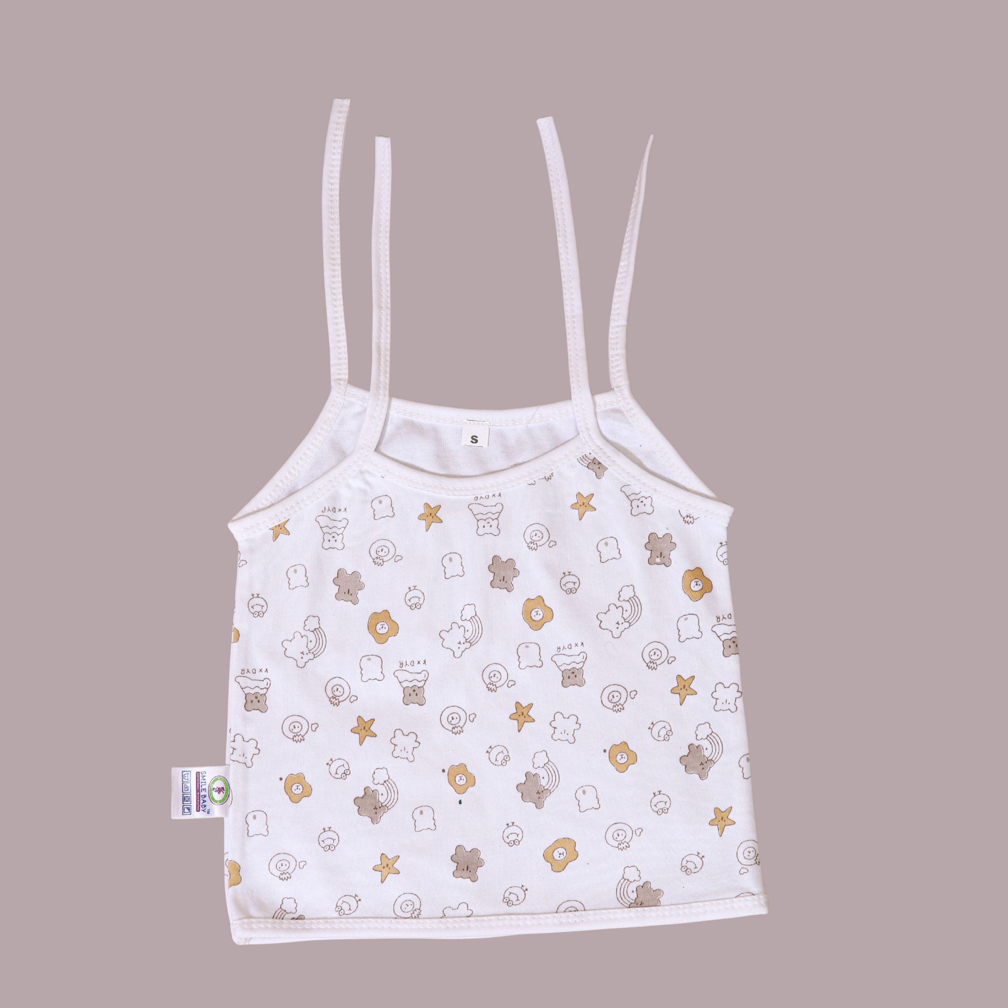Smile Baby Cotton Jabla & Langot Combo for Newborn – Knot & Tie-Up Style | Pack of 3 Each | White Printed | 100% Pure Cotton | Unisex Baby Wear & Nappies