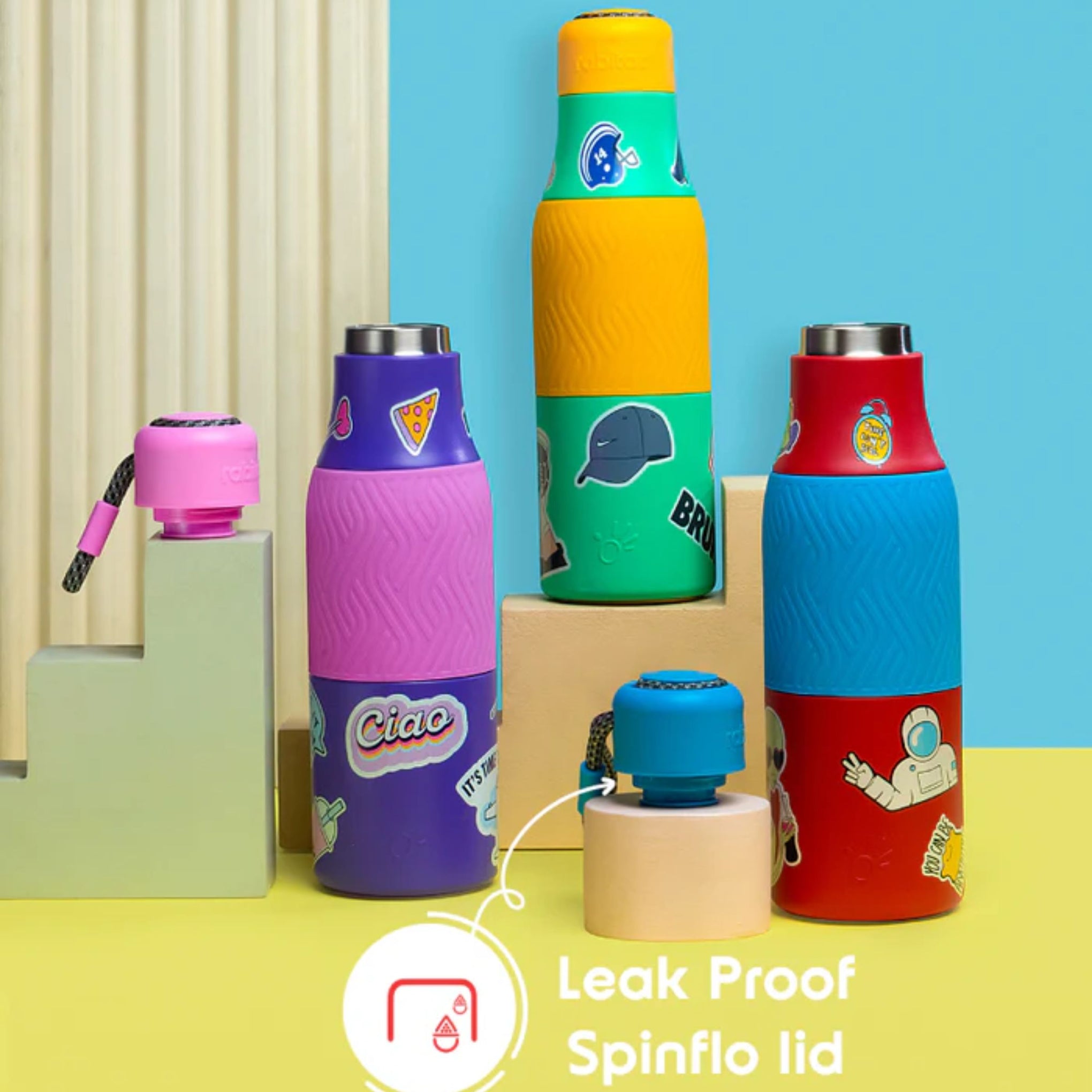 Rabitat Zappy Insulated Stainless Steel Bottle | steel bottle for kids suitable for 8y+ | Blue and Pink color 700 ml