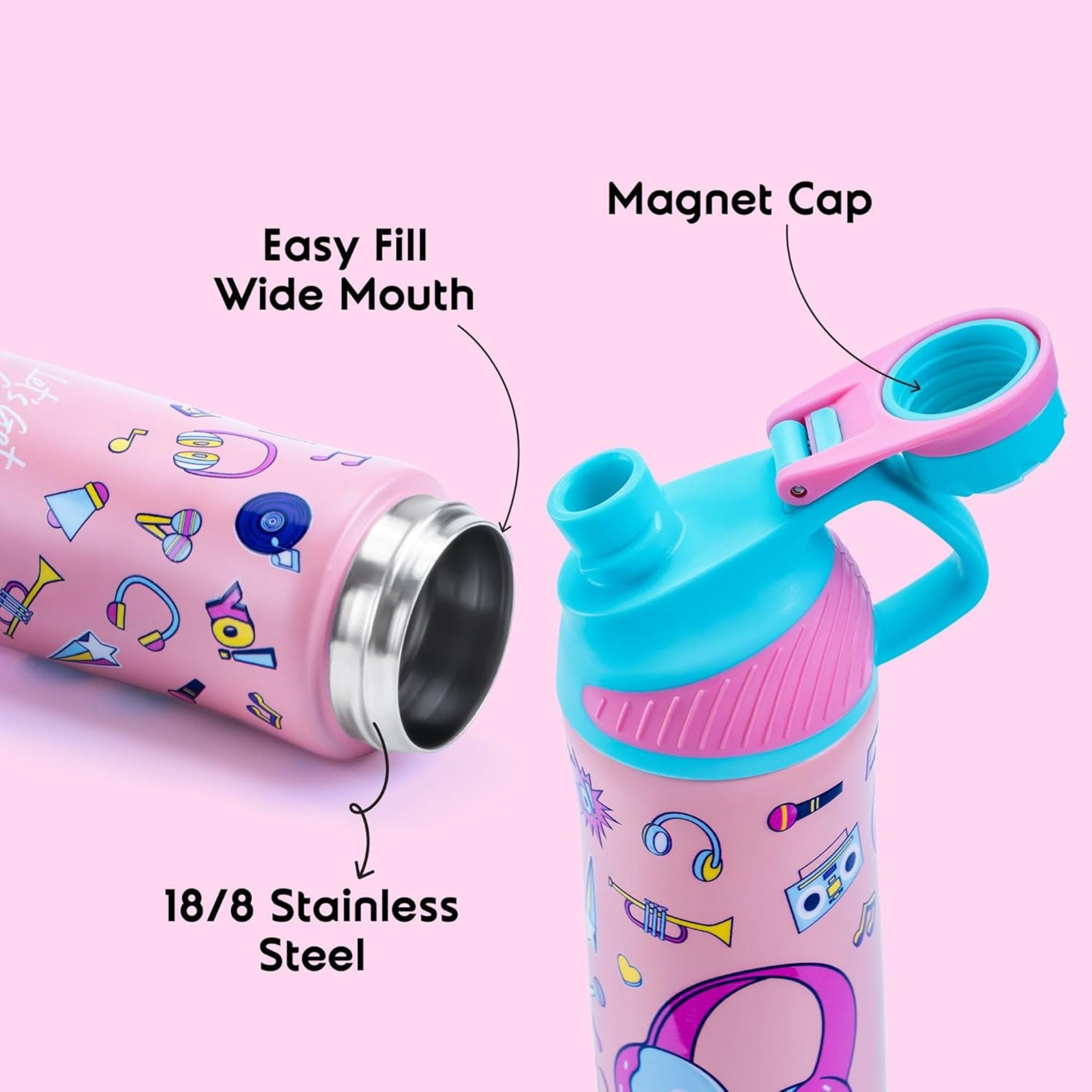 Rabitat ZYLO-Personalized Thermosteel Water Bottle Miss Butters 550 ml - 2 Years Brand Warranty | Triple Layer Vacuum Insulated Flask | 20 Hours Hot & 24 Hours Cold | Ideal for Kids, Boys and Girls