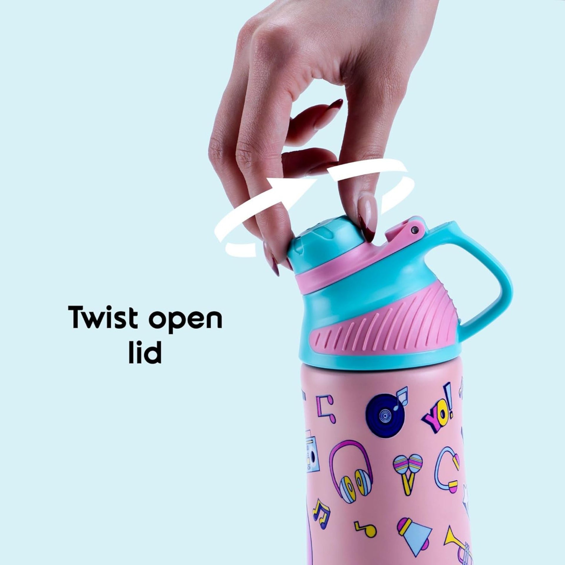 Rabitat ZYLO-Personalized Thermosteel Water Bottle Miss Butters 550 ml - 2 Years Brand Warranty | Triple Layer Vacuum Insulated Flask | 20 Hours Hot & 24 Hours Cold | Ideal for Kids, Boys and Girls