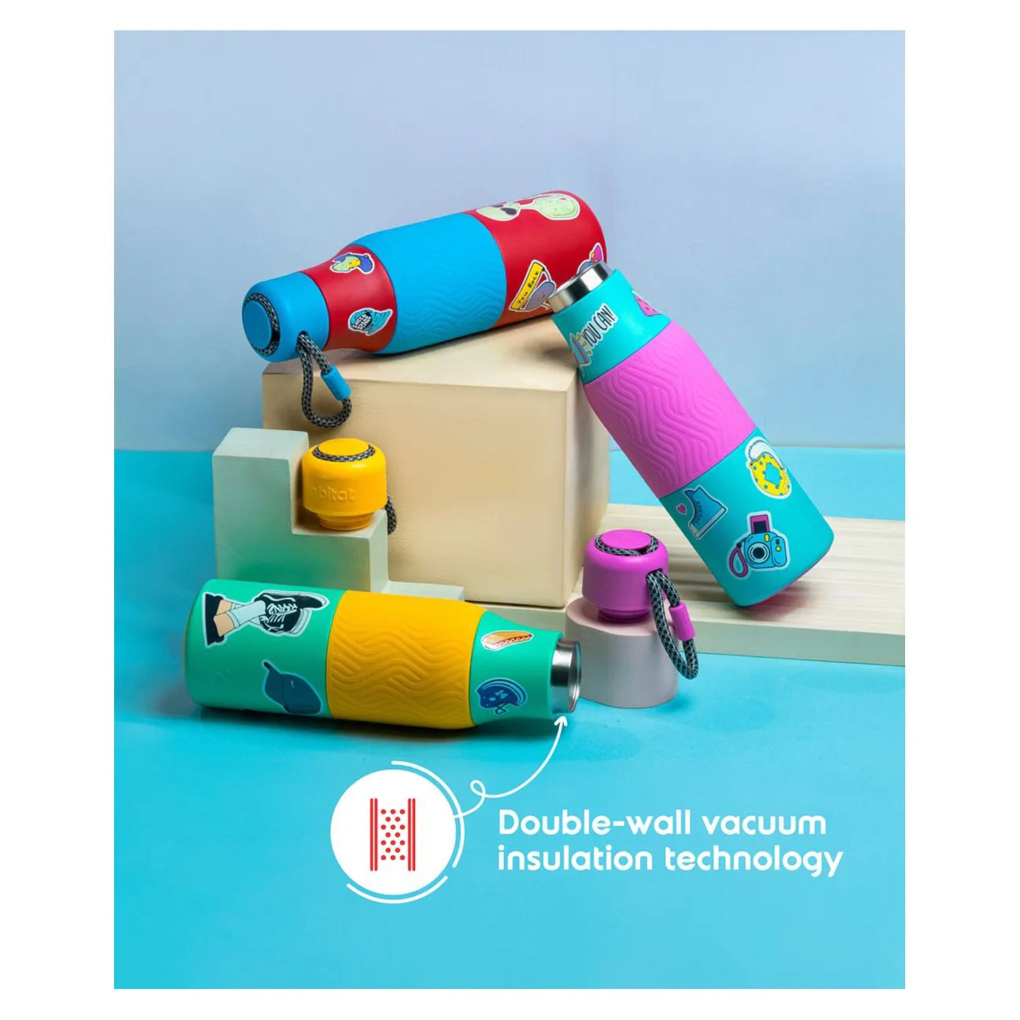 Rabitat Zappy Insulated Stainless Steel Bottle | steel bottle for kids suitable for 8y+ | Yellow 700 ml