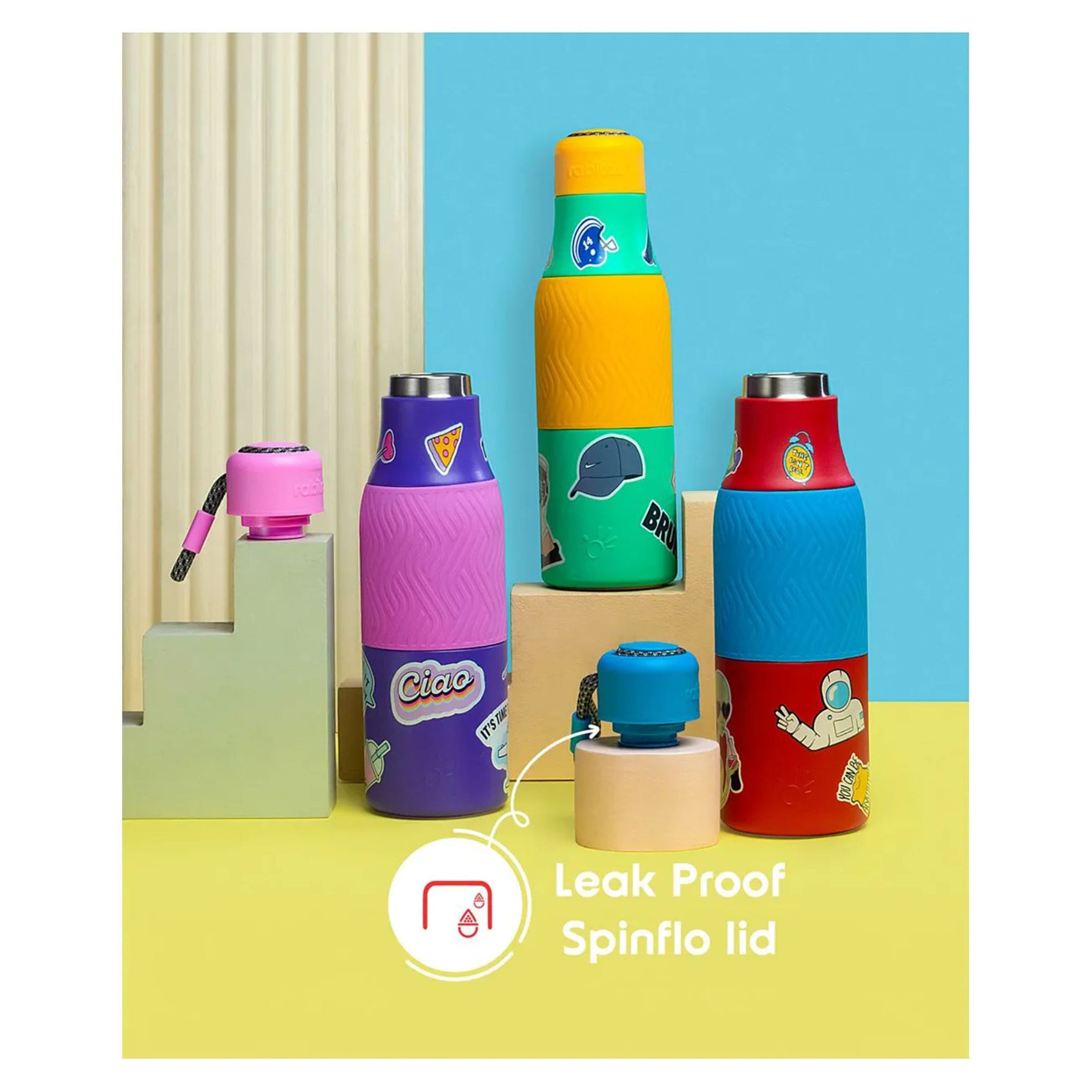 Rabitat Zappy Insulated Stainless Steel Bottle | steel bottle for kids suitable for 8y+ | Yellow 700 ml