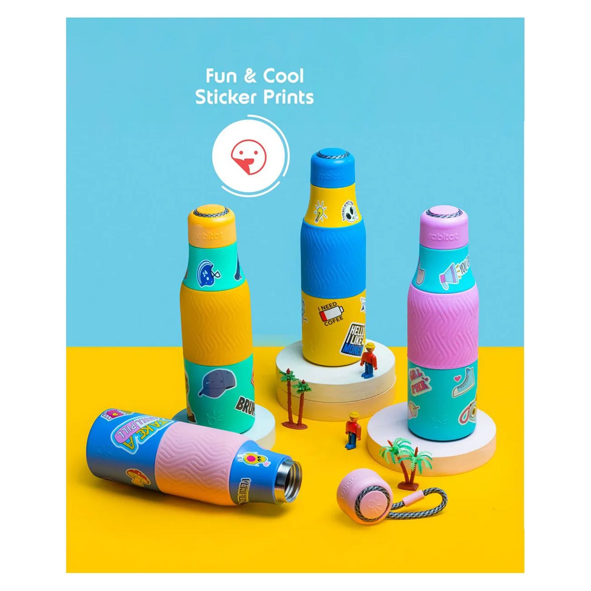 Rabitat Zappy Insulated Stainless Steel Bottle | steel bottle for kids suitable for 8y+ | Yellow 700 ml
