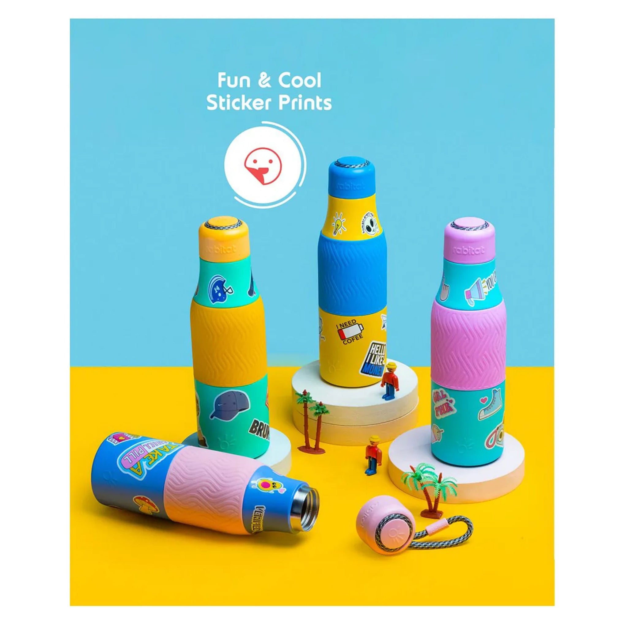 Rabitat Zappy Insulated Stainless Steel Bottle | steel bottle for kids suitable for 8y+ | Yellow 700 ml