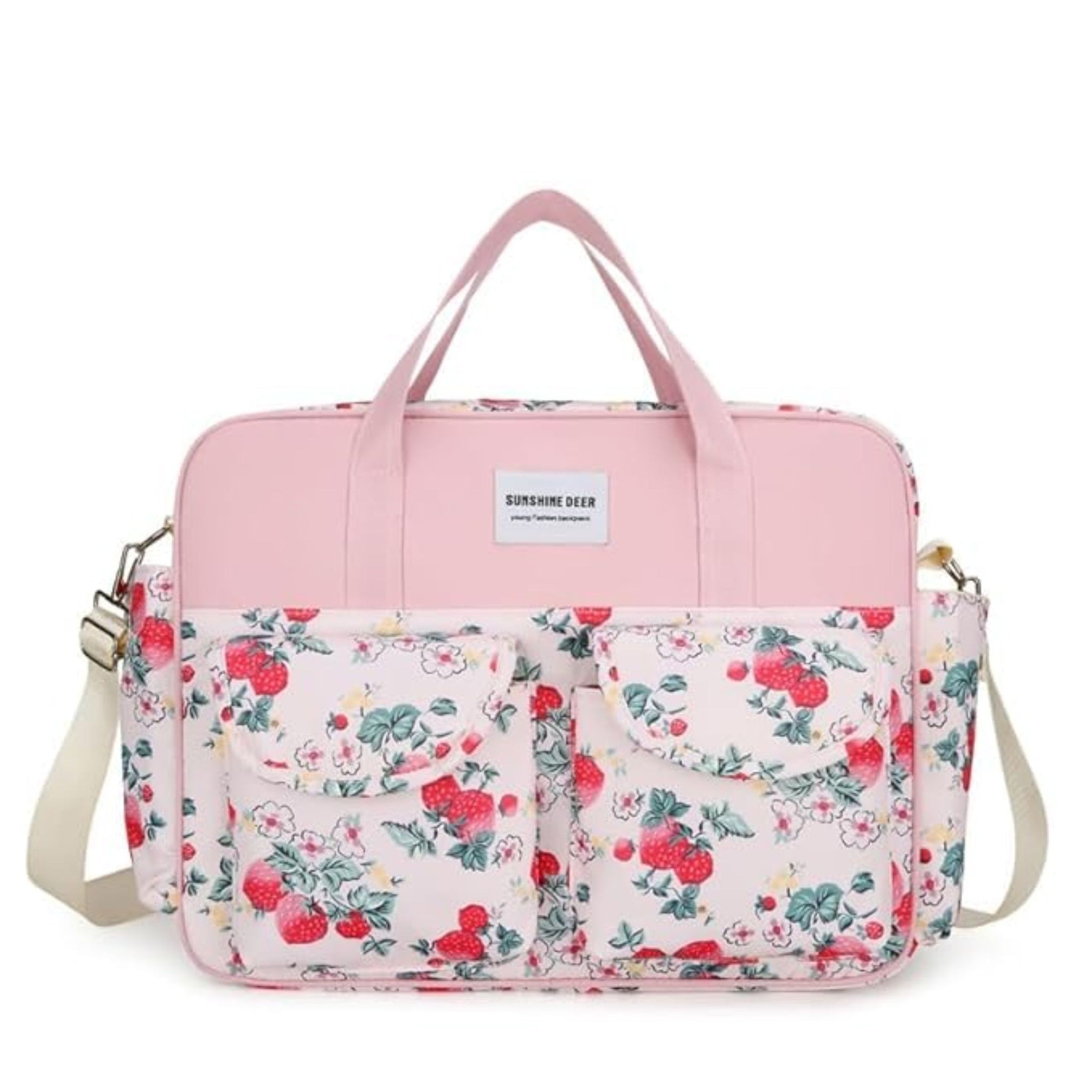 SMILE BABY Diaper Bag Multifunctional Maternity Bag Stylish Baby Travel Bag | Mamas Bags | Diapers Bags | Handbag | Mothers Bags(STRAWBERRY PINK)