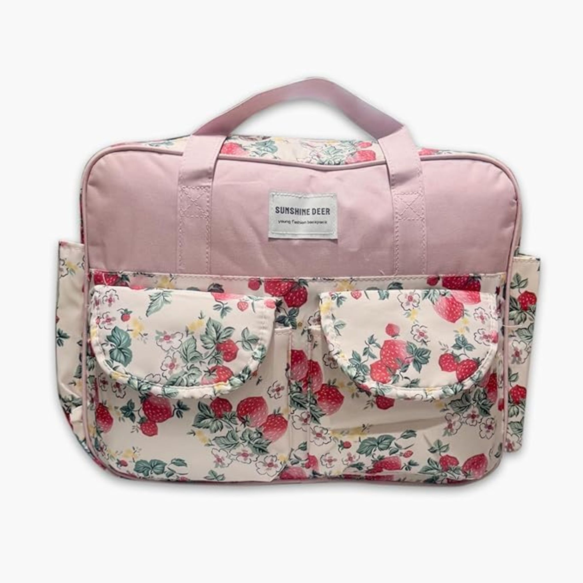 SMILE BABY Diaper Bag Multifunctional Maternity Bag Stylish Baby Travel Bag | Mamas Bags | Diapers Bags | Handbag | Mothers Bags(STRAWBERRY PINK)