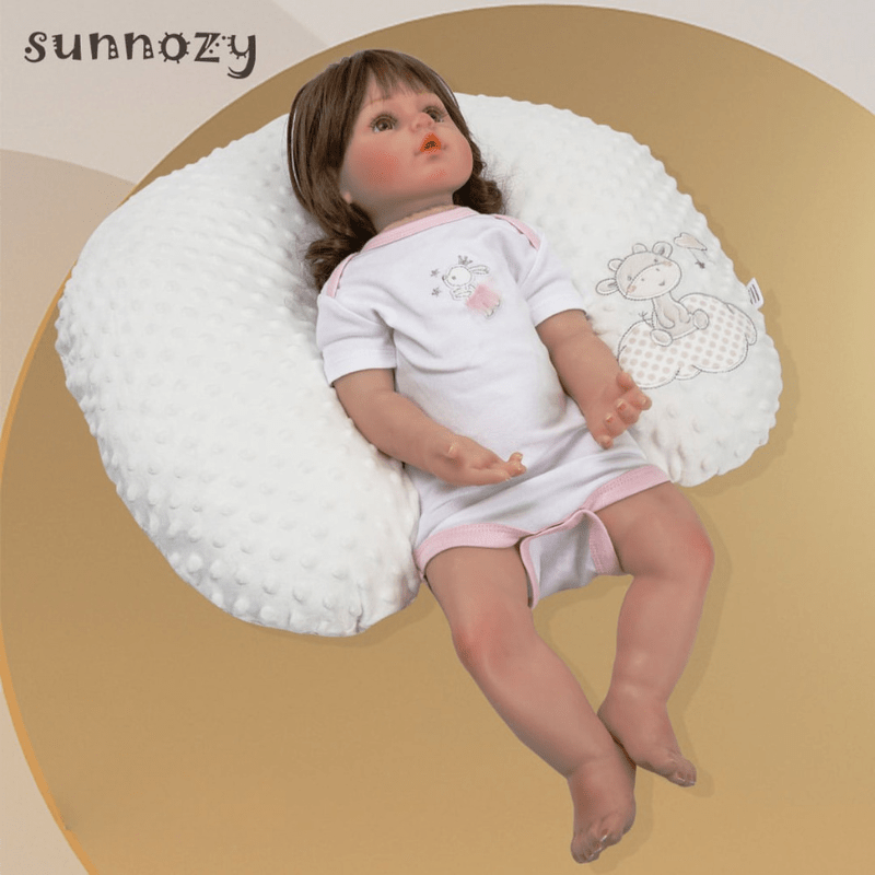 Sunnozy Nursing Pillow for Baby & Mom | 50 × 50 CM Feeding & Support Pillow | 100% Polyester - SMILE BABY