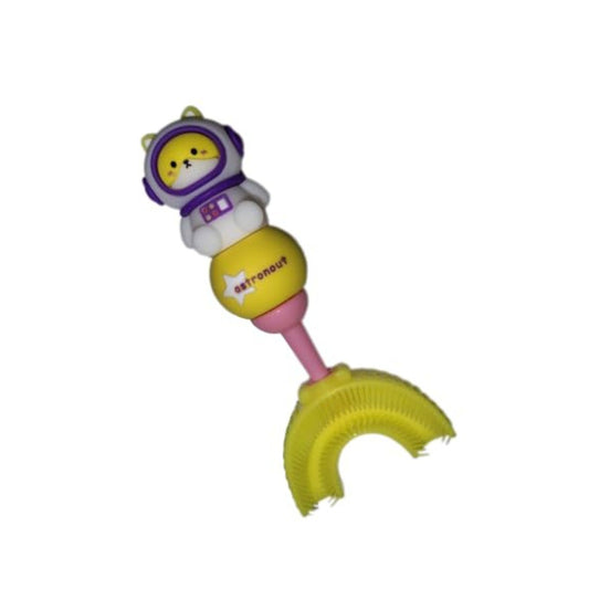 Smile Baby U-Shaped Toothbrush Kids 1 Pcs - Toddler Toothbrush, Manual Whole Mouth Toothbrush For Kids Age 2-6, 360° Oral Teeth Cleaning (Xastronout,Yellow)