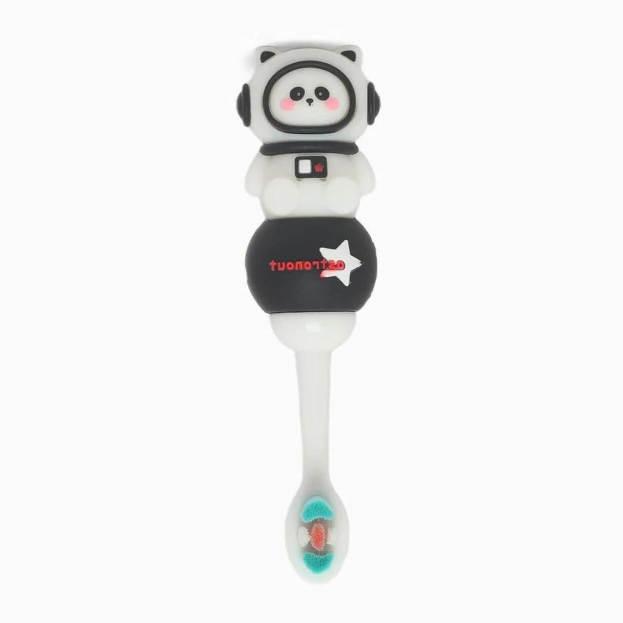 smile baby 3D Cartoon Handle Soft Bristles Toothbrush for Children's with Travel Case 2 To 7 Years (ASTRONOUT WHITE/BLK)
