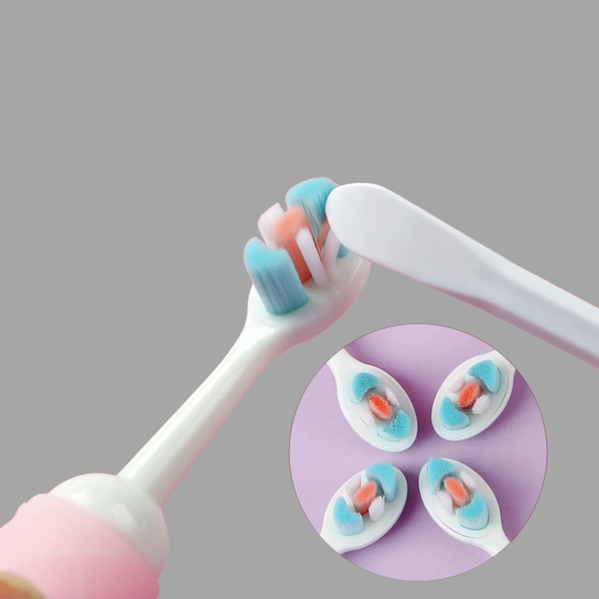 smile baby 3D Cartoon Handle Soft Bristles Toothbrush for Children's with Travel Case 2 To 7 Years (ICE CREAM PINK)