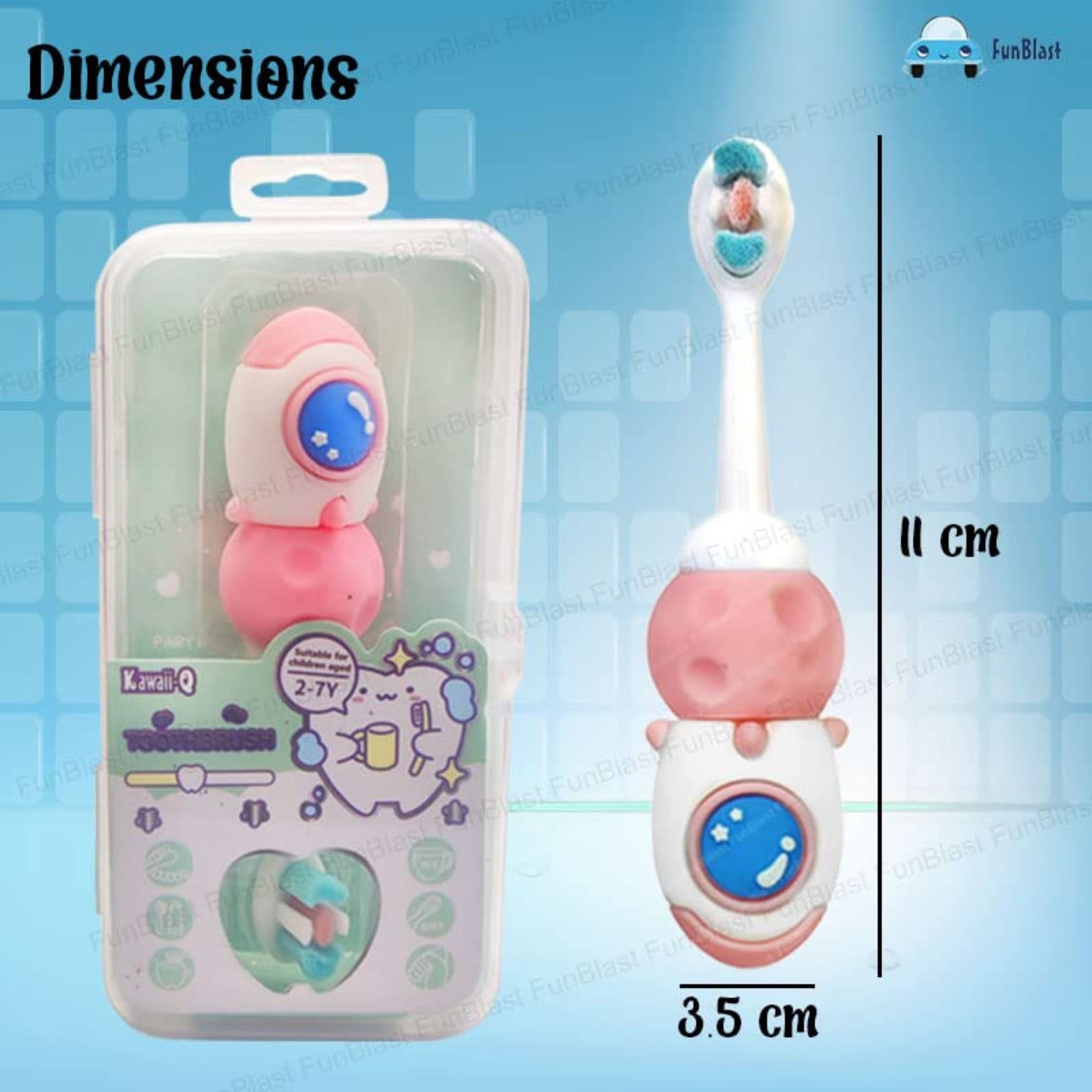 Smile Baby  Kids Toothbrush Space Astronaut Design Soft Tooth Brush, Extra Microfiber Soft Bristles Toothbrush For 3-6 Years Old Children, Manual Toothbrush For Kids, Boys And Girls (Pink) - 1 Count