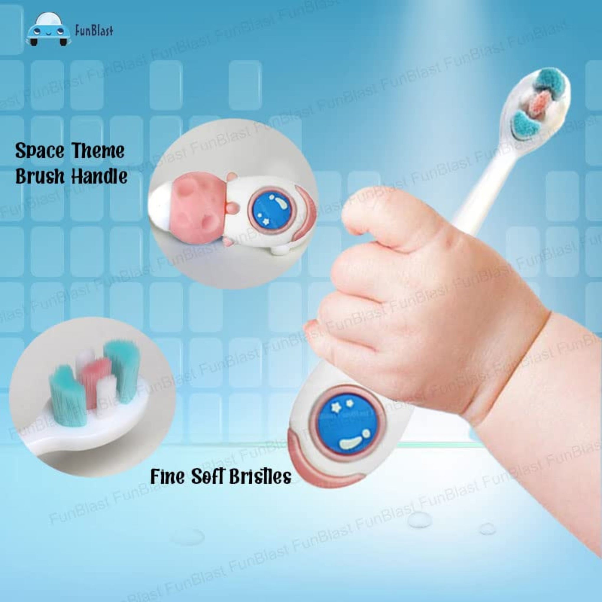 Smile Baby  Kids Toothbrush Space Astronaut Design Soft Tooth Brush, Extra Microfiber Soft Bristles Toothbrush For 3-6 Years Old Children, Manual Toothbrush For Kids, Boys And Girls (Pink) - 1 Count