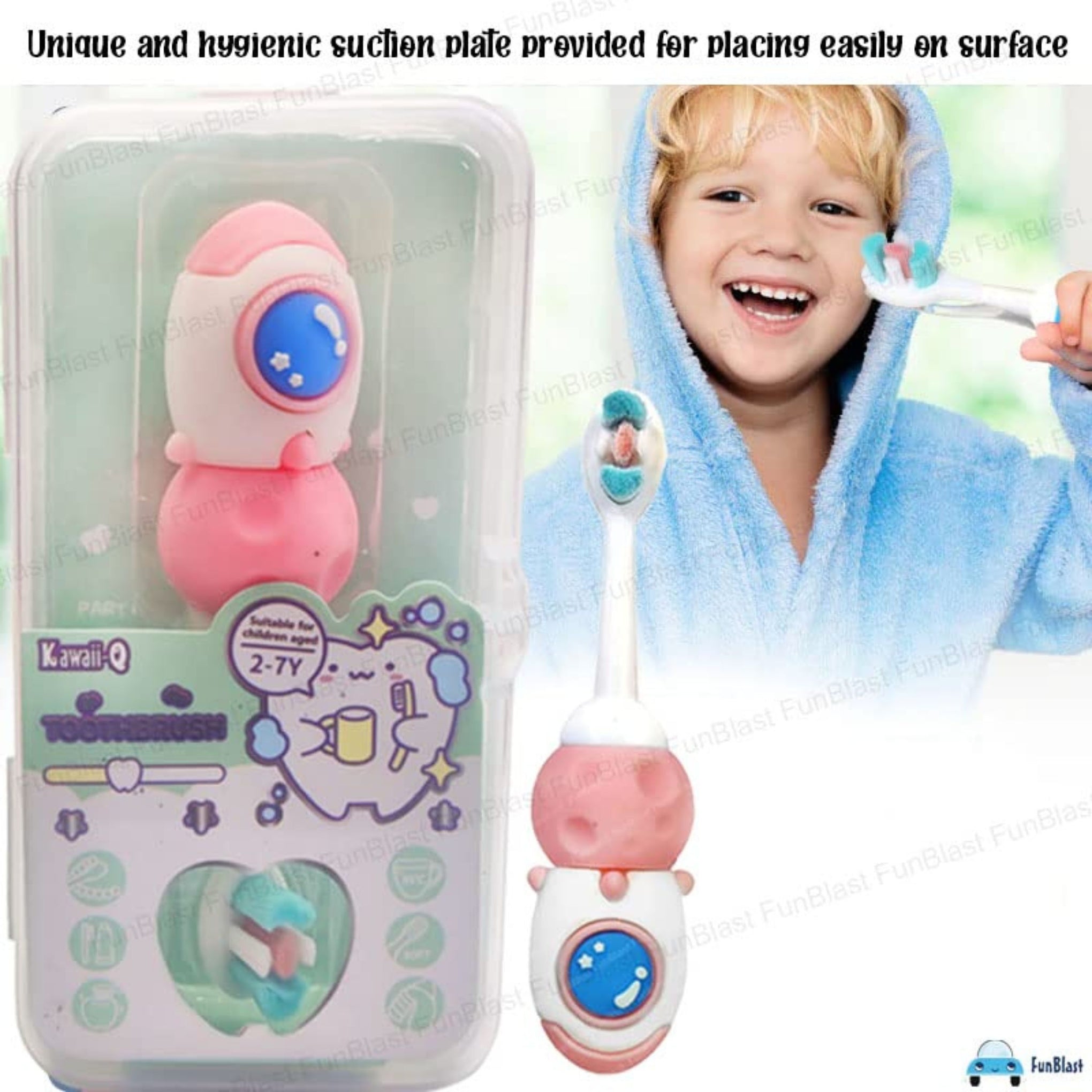 Smile Baby  Kids Toothbrush Space Astronaut Design Soft Tooth Brush, Extra Microfiber Soft Bristles Toothbrush For 3-6 Years Old Children, Manual Toothbrush For Kids, Boys And Girls (Pink) - 1 Count