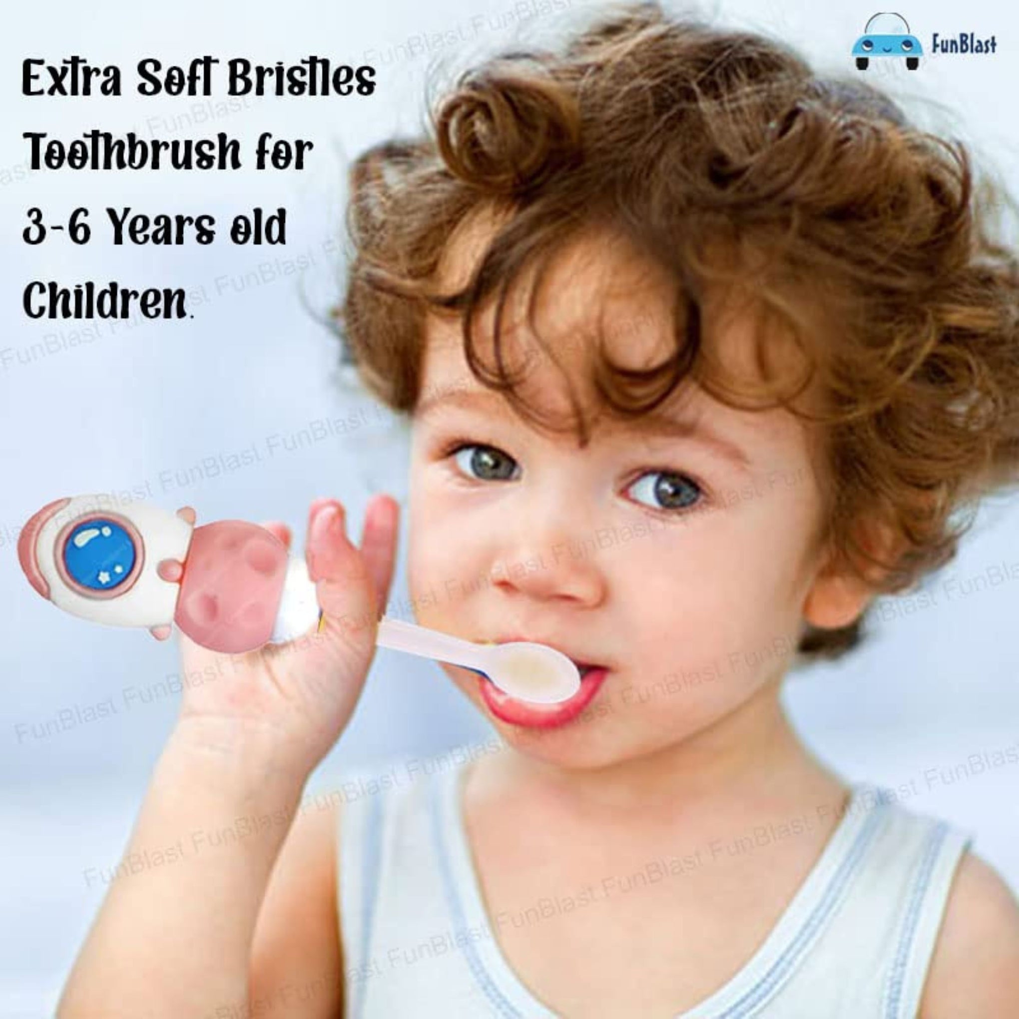 Smile Baby  Kids Toothbrush Space Astronaut Design Soft Tooth Brush, Extra Microfiber Soft Bristles Toothbrush For 3-6 Years Old Children, Manual Toothbrush For Kids, Boys And Girls (Pink) - 1 Count