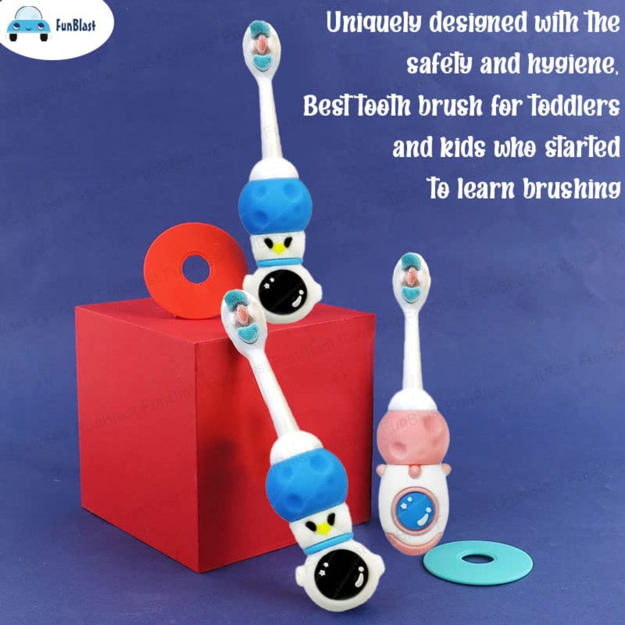 Smile Baby  Kids Toothbrush Space Astronaut Design Soft Tooth Brush, Extra Microfiber Soft Bristles Toothbrush For 3-6 Years Old Children, Manual Toothbrush For Kids, Boys And Girls (Pink) - 1 Count