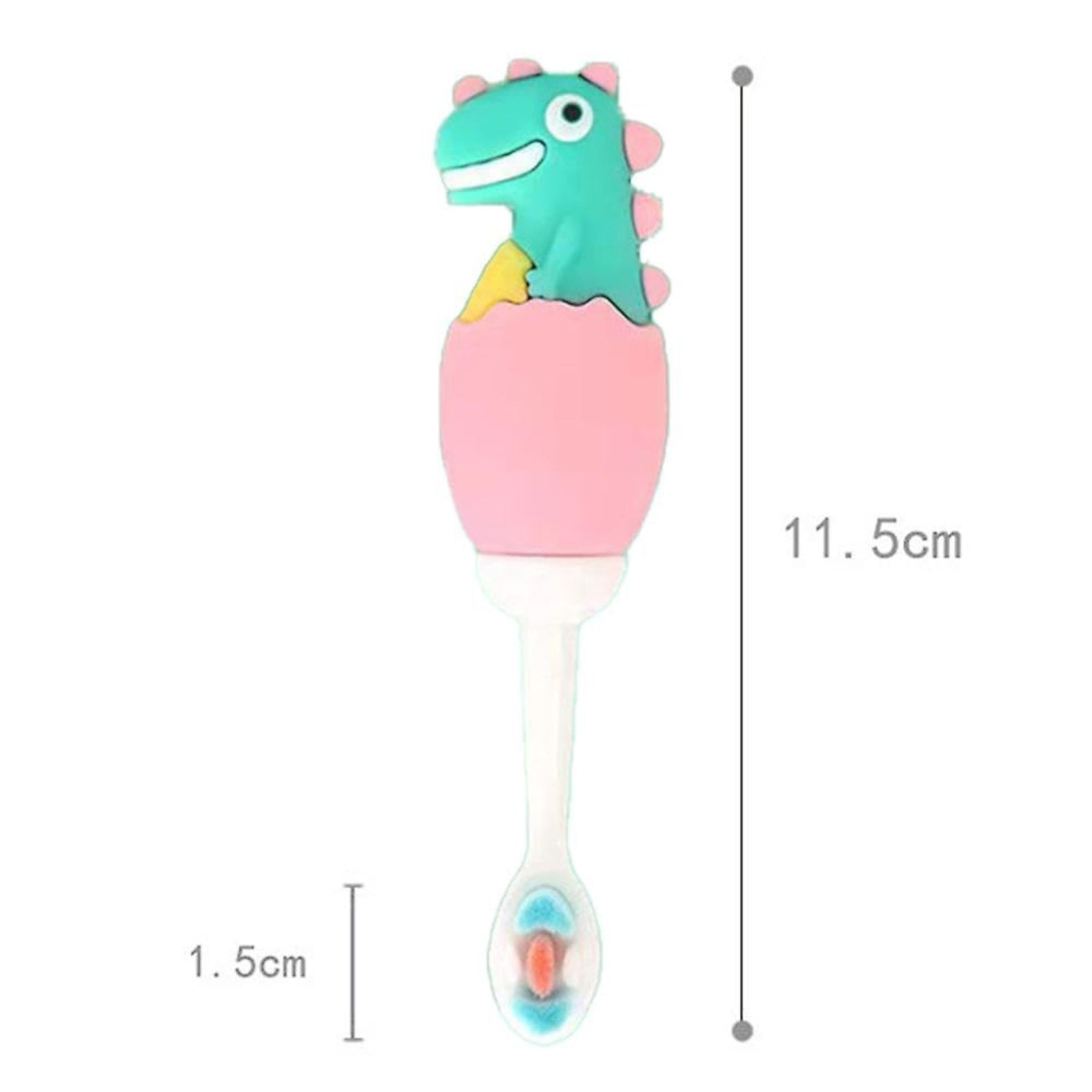 Smile Baby 3D Cartoon Handle Soft Bristles Toothbrush for Children's with Travel Case 2 To 7 Years (DINOUSR PINK/R.BLUE)
