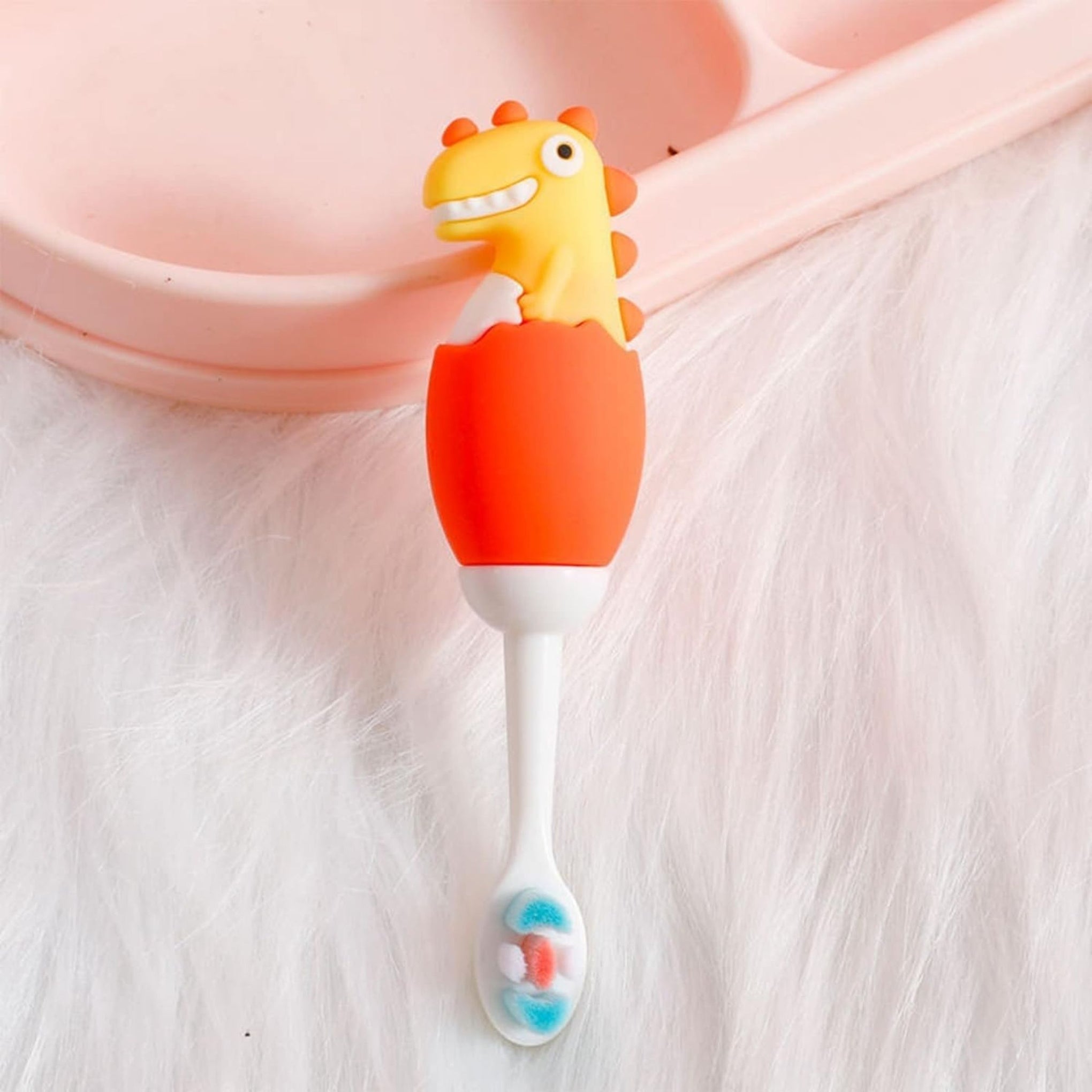 Smile Baby Kids Toothbrush, ultrasoft toothbrush, Extra Microfiber Soft Bristles Toothbrush for 2-7 Years old Children, Boys and Girls (DRAGEN ORANGE)