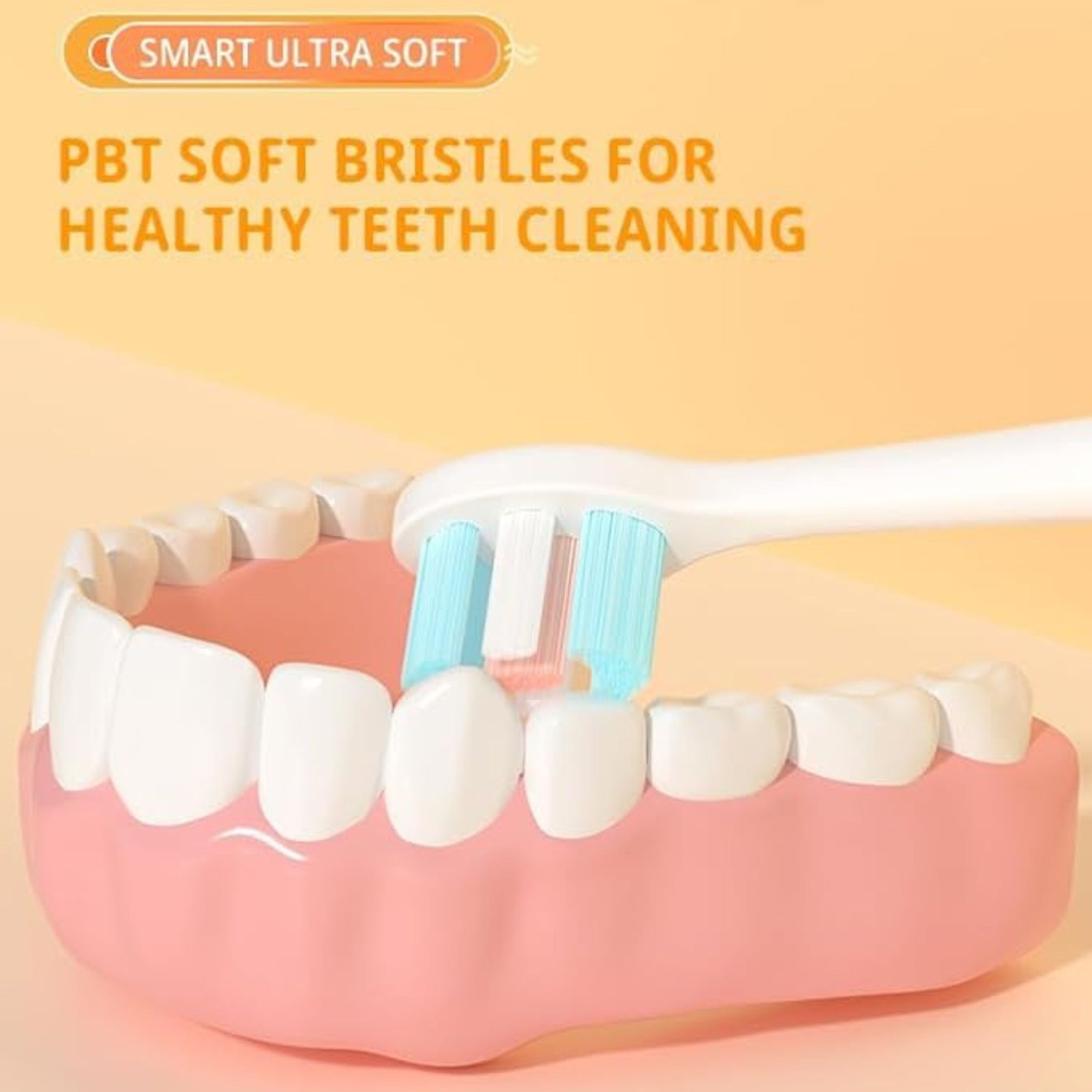 Smile Baby Kids Toothbrush, ultrasoft toothbrush, Extra Microfiber Soft Bristles Toothbrush for 2-7 Years old Children, Boys and Girls (DRAGEN ORANGE)