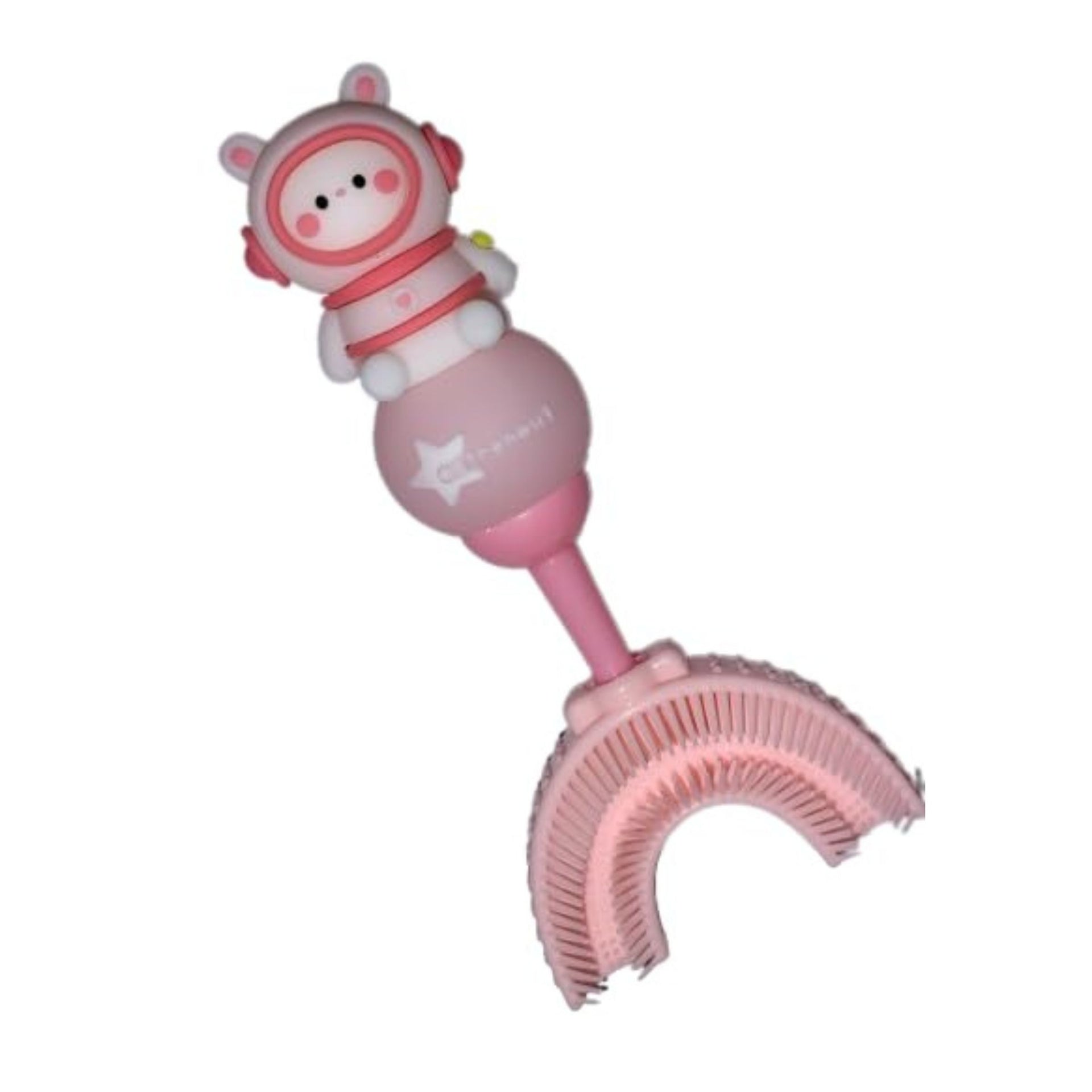 Smile Baby U-Shaped Toothbrush Kids 1 Pcs - Toddler Toothbrush With Food Grade Soft Silicone Brush Head, Manual Whole Mouth For Kids Age 2-6, 360° Oral Teeth Cleaning Design (Xastronout,Pink)
