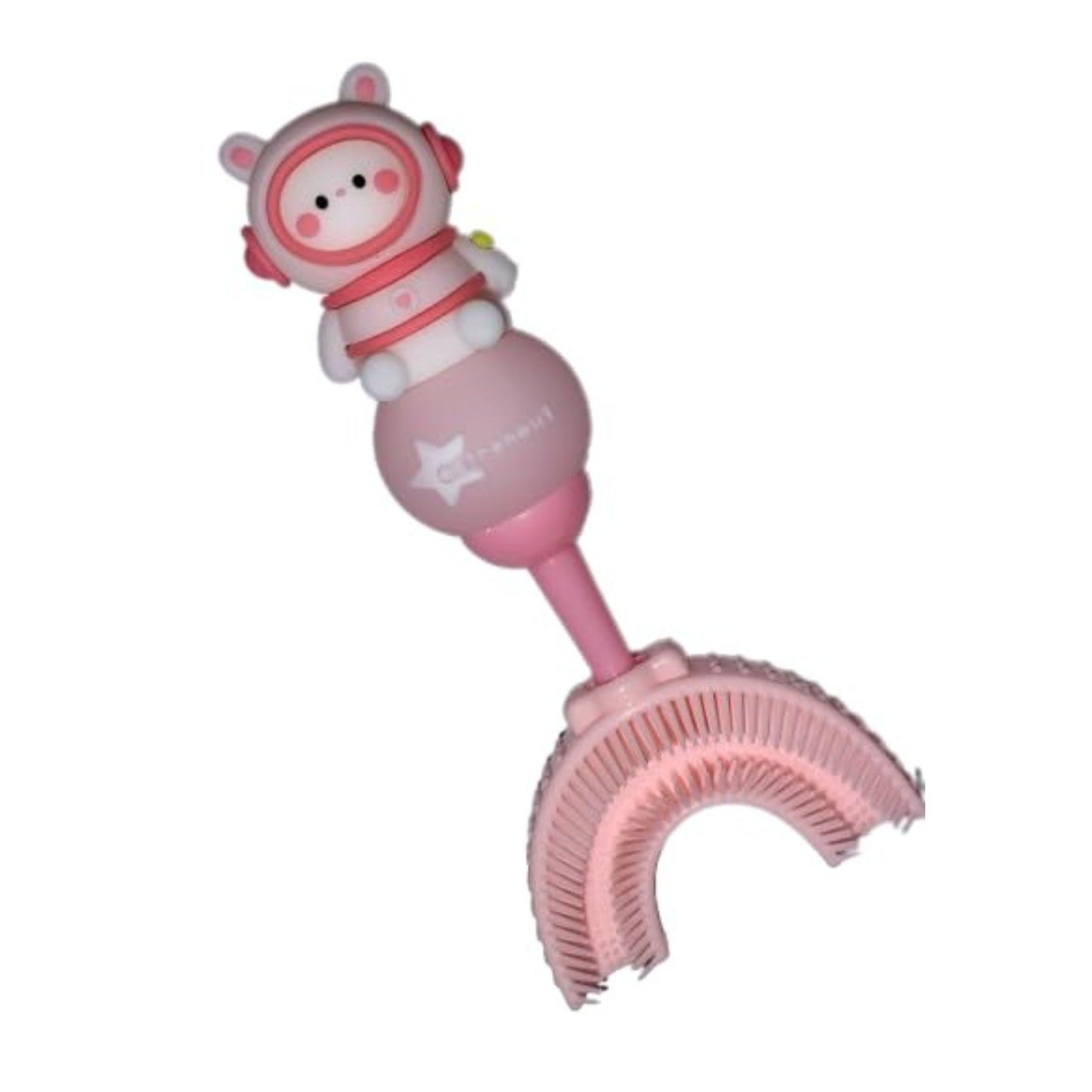 Smile Baby U-Shaped Toothbrush Kids 1 Pcs - Toddler Toothbrush With Food Grade Soft Silicone Brush Head, Manual Whole Mouth For Kids Age 2-6, 360° Oral Teeth Cleaning Design (Xastronout,Pink)