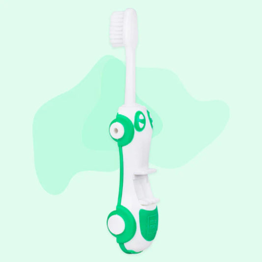 Mee Mee Foldable Infant to Toddler Toothbrush | Travel-Friendly Baby Car Toothbrush greens color