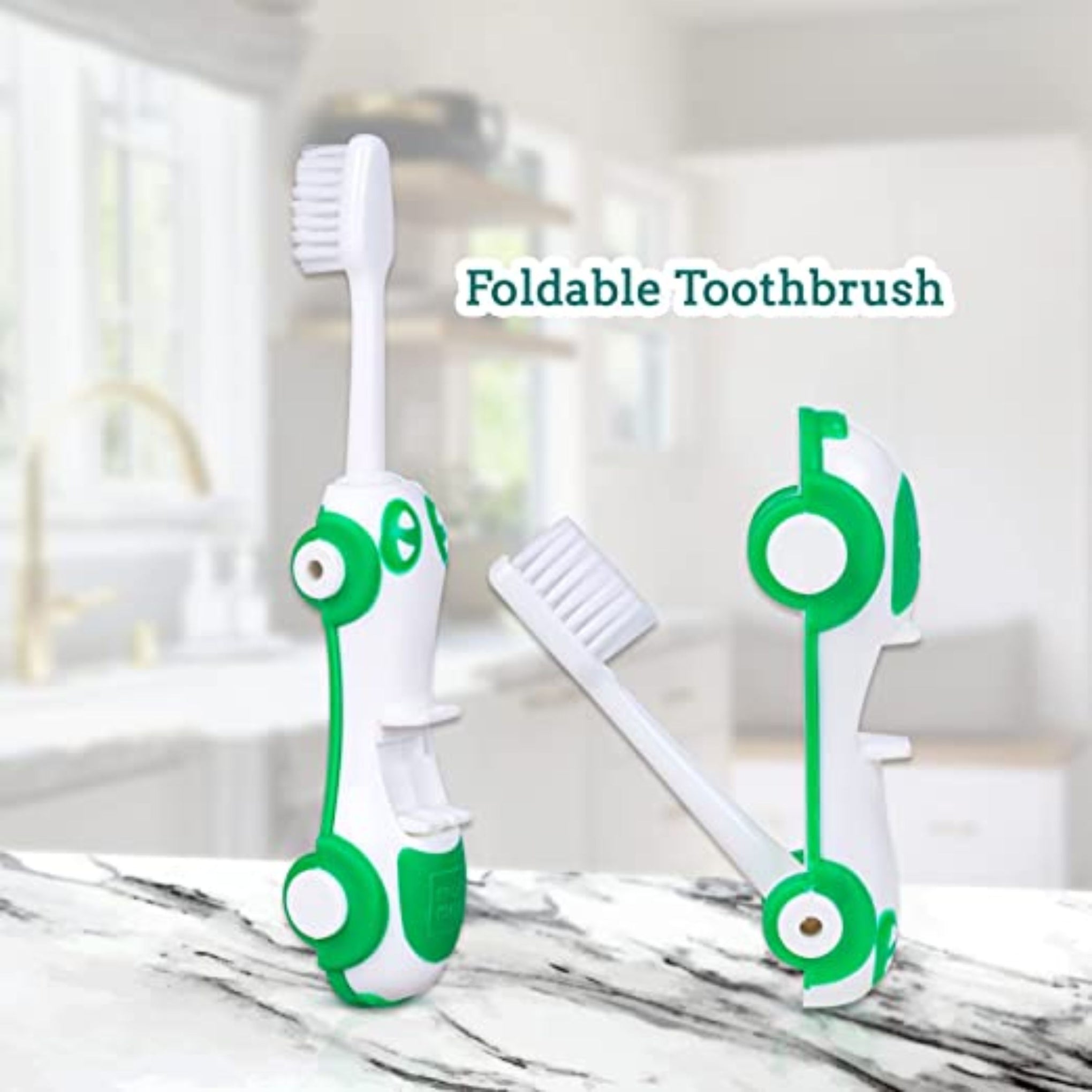 Mee Mee Foldable Infant to Toddler Toothbrush | Travel-Friendly Baby Car Toothbrush greens color