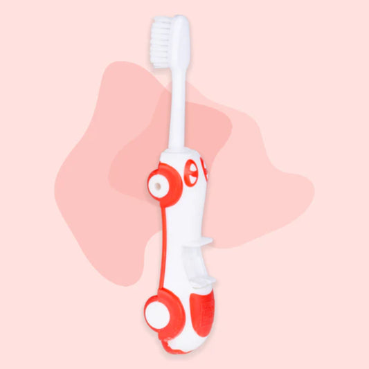 Mee Mee Foldable Infant to Toddler Toothbrush | Travel-Friendly Baby Car Toothbrush red color
