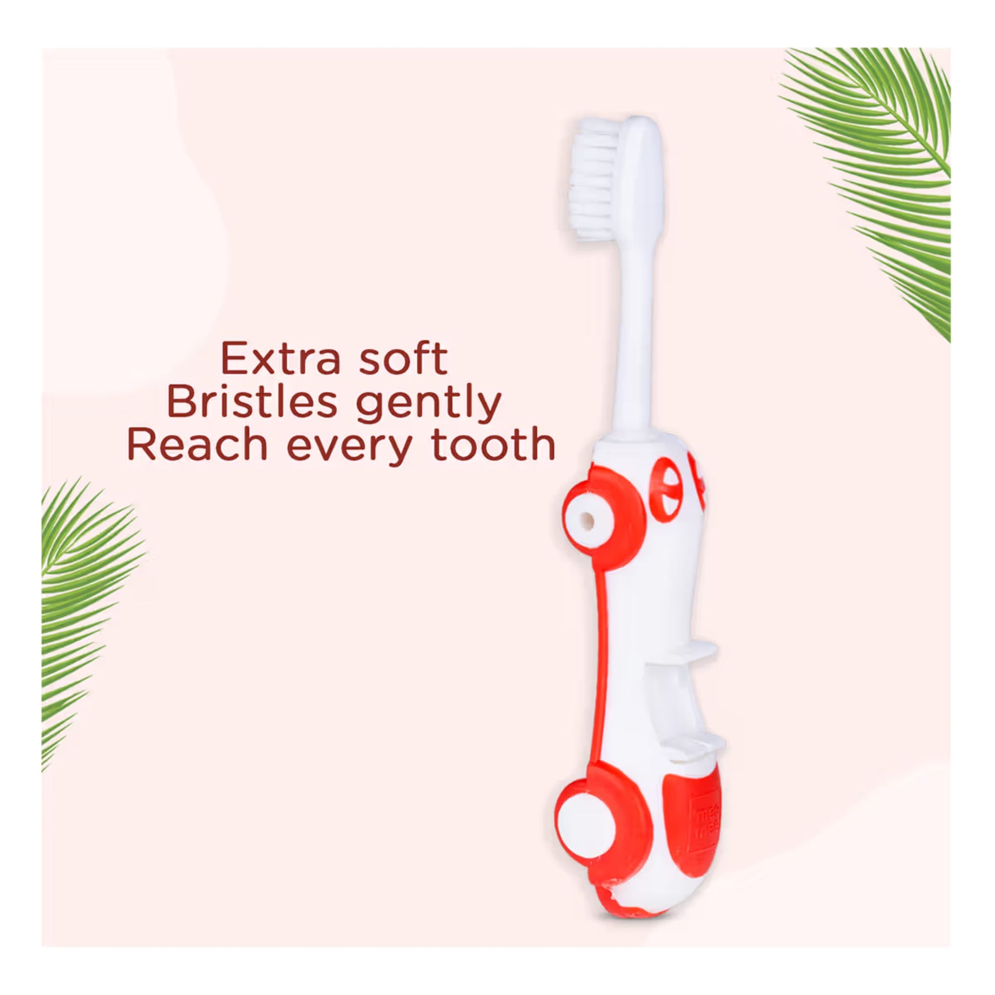 Mee Mee Foldable Infant to Toddler Toothbrush | Travel-Friendly Baby Car Toothbrush red color