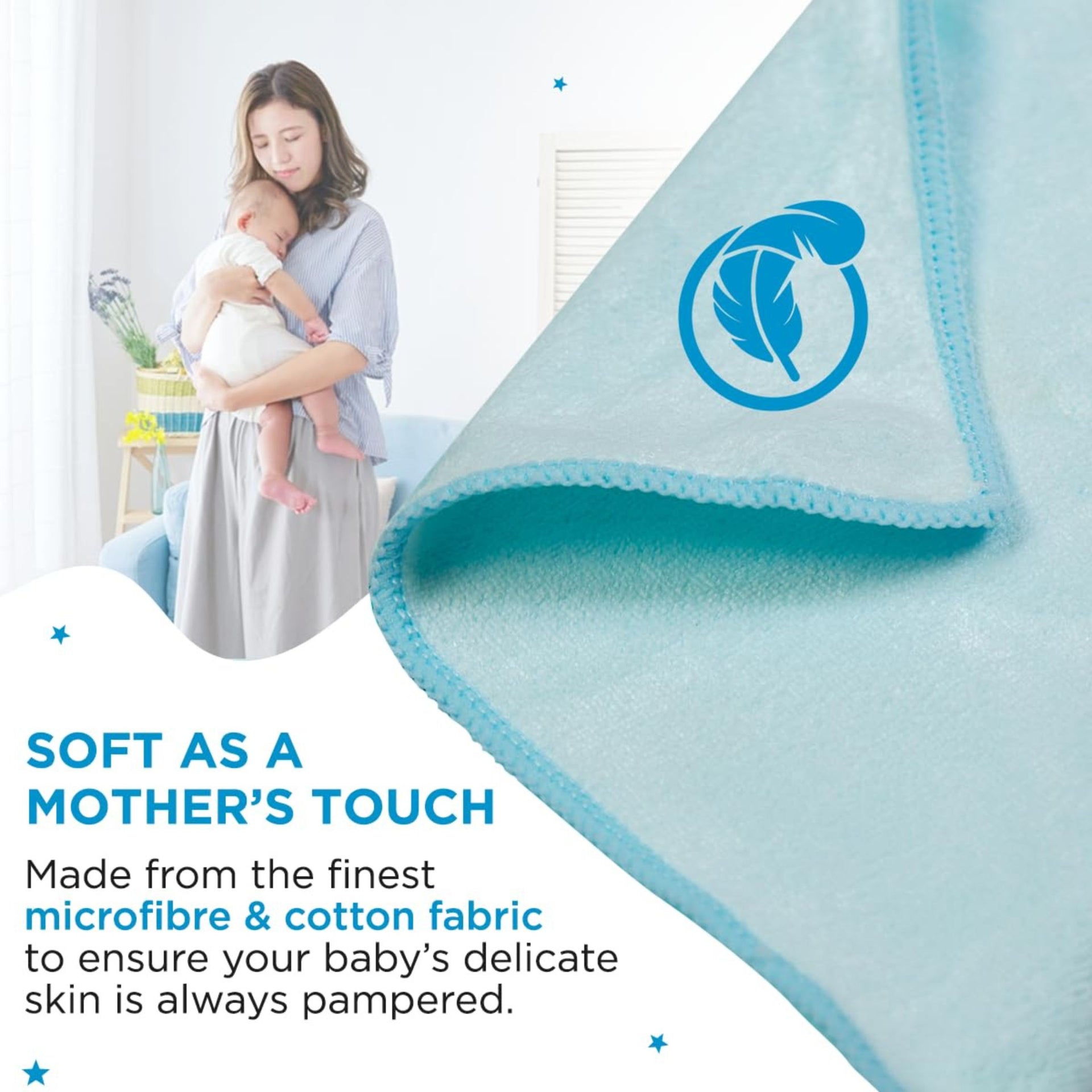 Mee Mee Micro Fiber Baby Bath Towel for New Born | Wash Cloth, Quick Absorbent, Extra Soft Cotton Towels for Kids/Toddlers/Infants/Babies, animal printed soft material Pack of 1(Blue)