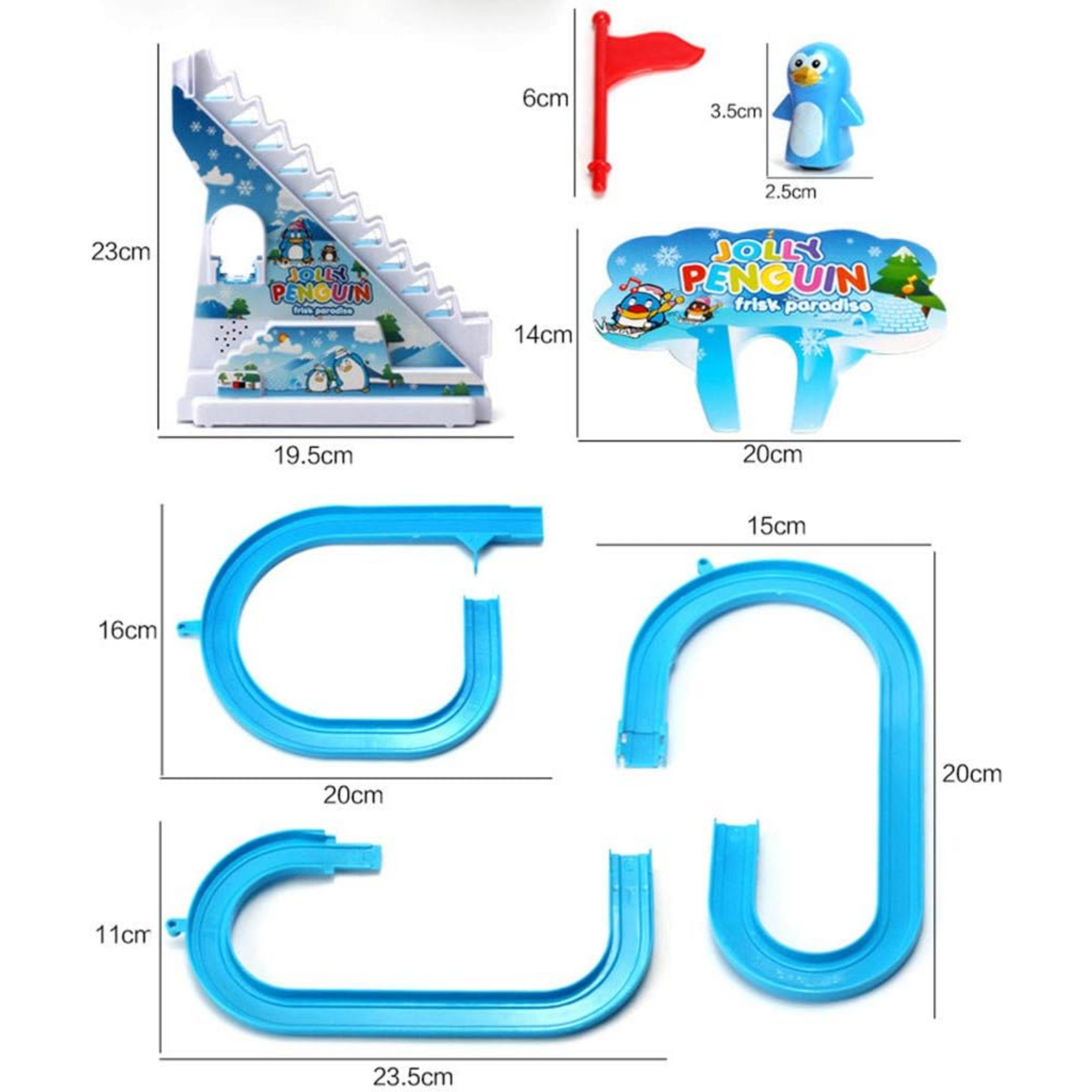 Smile Baby Big Size Penguin Slide Toy Set, Funny Automatic Stair-Climbing Cartoon Race Track Set Little Lovely Penguin Slide Toy Escalator Toy with Music